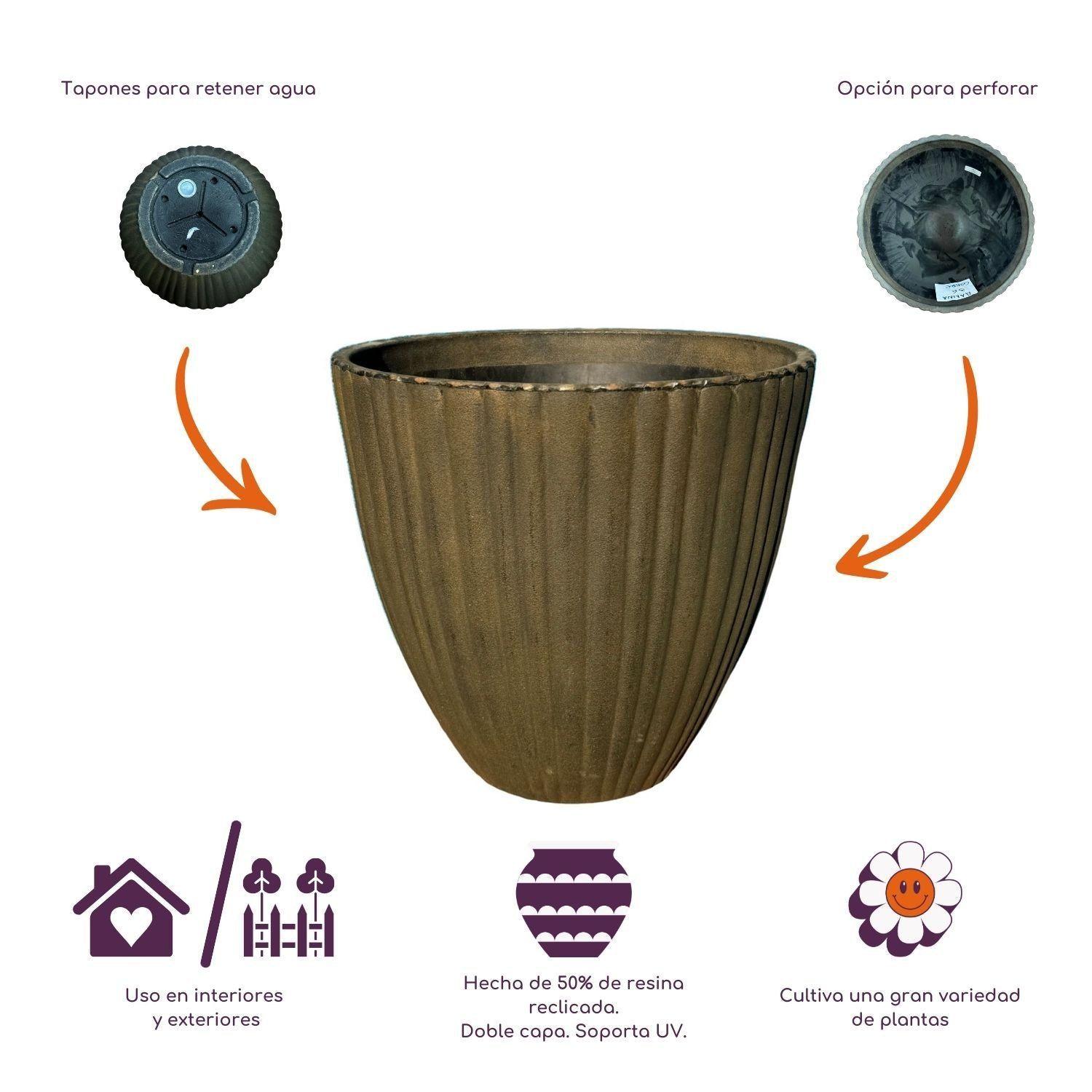 Macetero Grande Vertica 36 Bronce-4