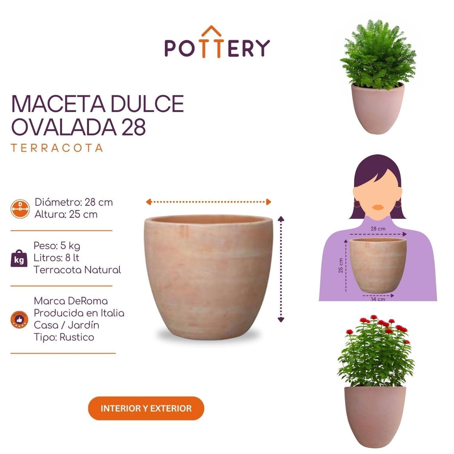 Maceta Dulce 28cm Terracota Ovalada Deroma-2