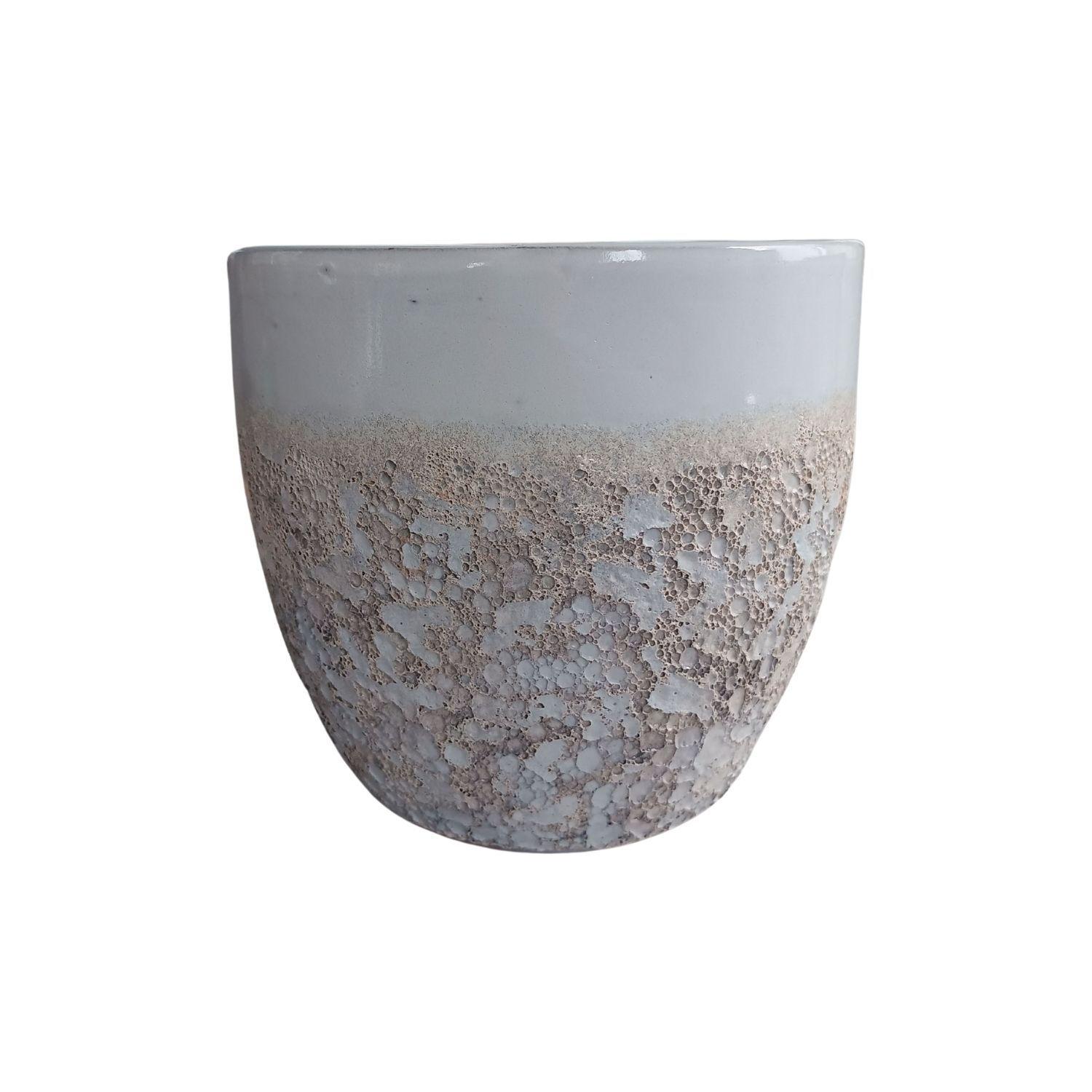 Maceta Seaside 23cm Ovalada Blanco Tropea Deroma-0