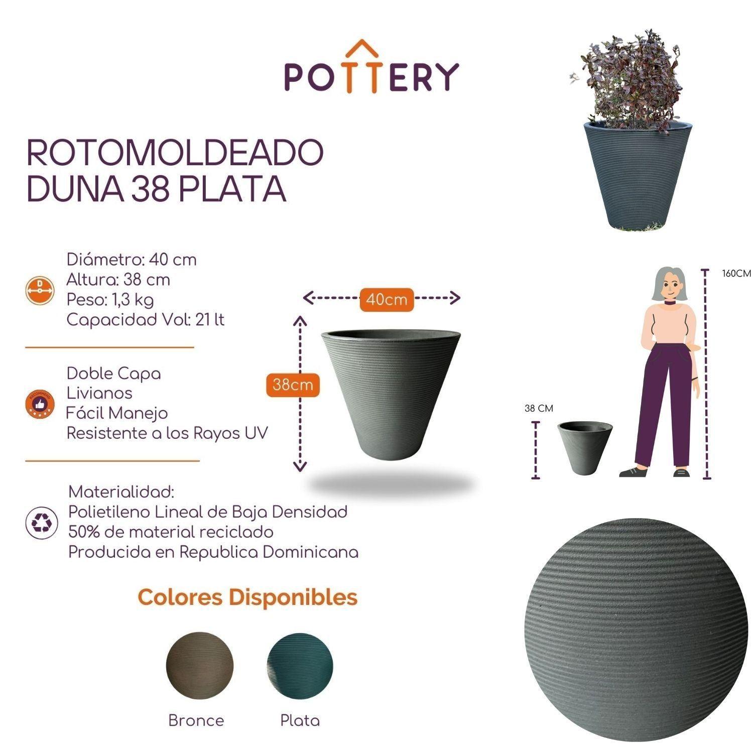 Macetero Grande Duna 38 Plata-2