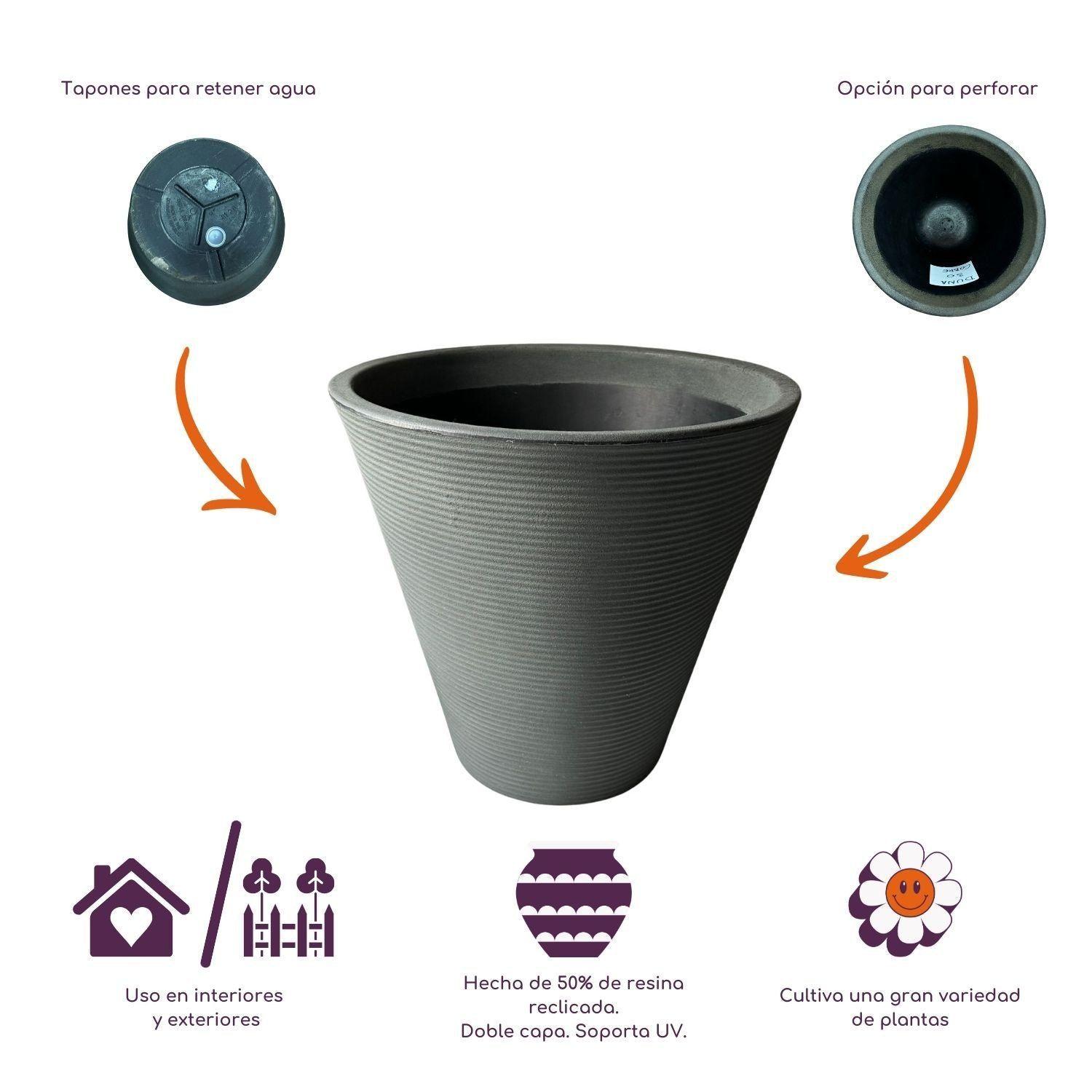 Macetero Grande Duna 38 Plata-4