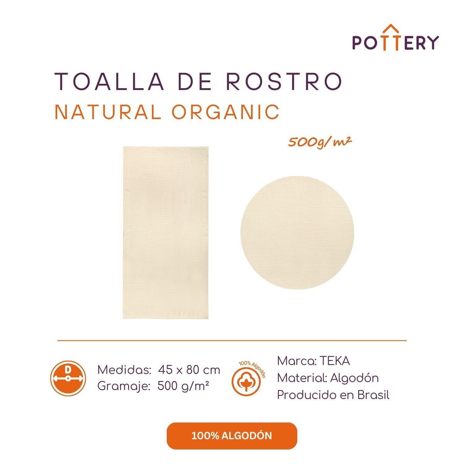 Toalla de Rostro 45x80 cm ORGANIC - 500 g/m² - 100% Algodón-2