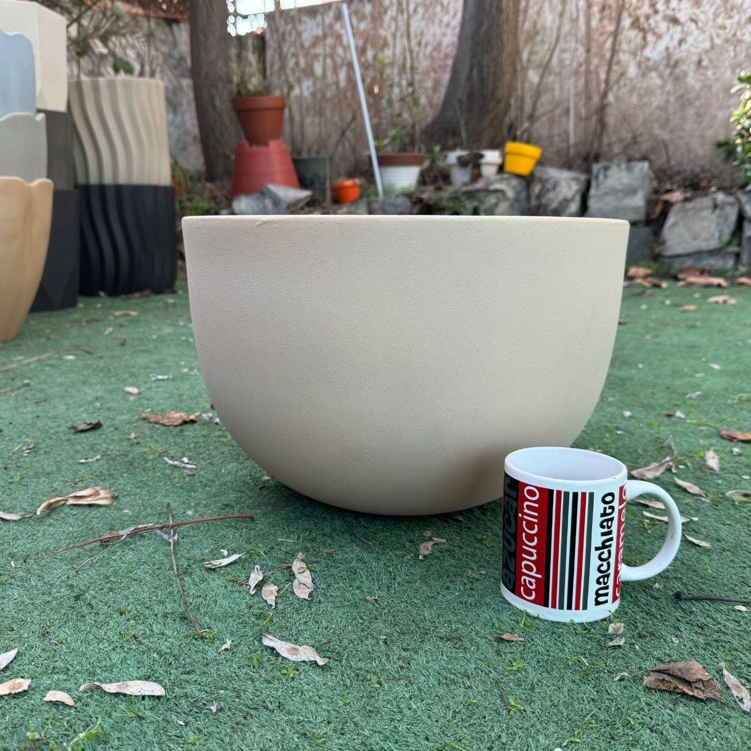 Macetero Grande Circolare 26 Crema-3