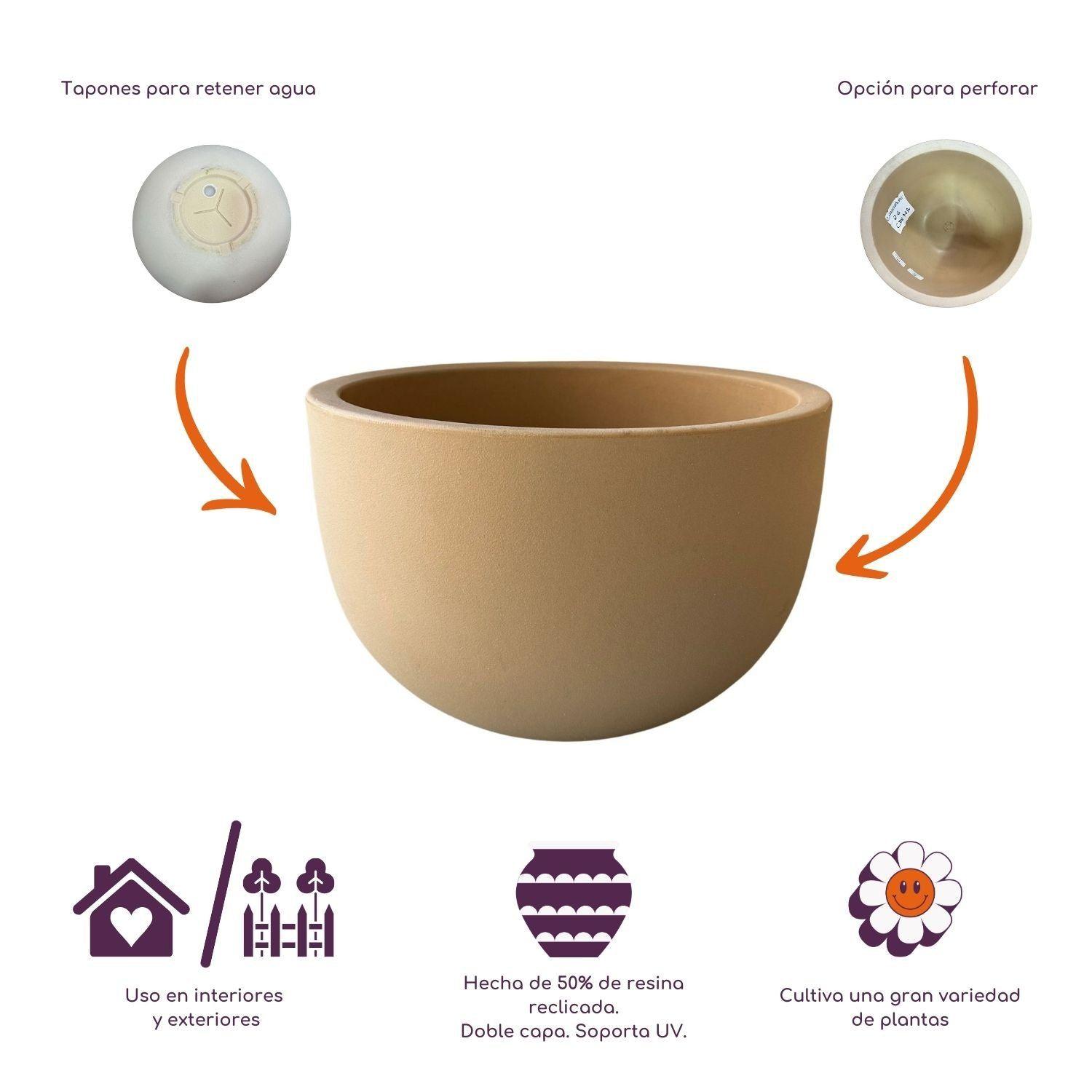 Macetero Grande Circolare 26 Crema-4