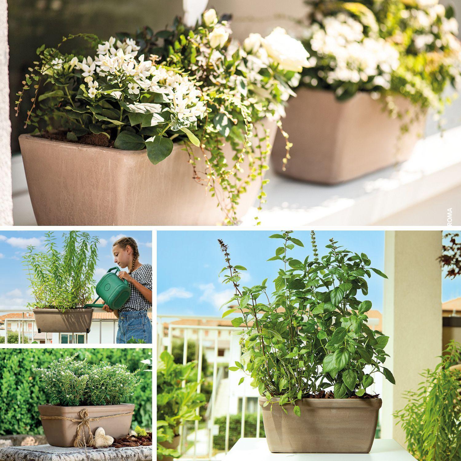 Jardinera Rectangular GARDA 42cm Grafite Deroma-3