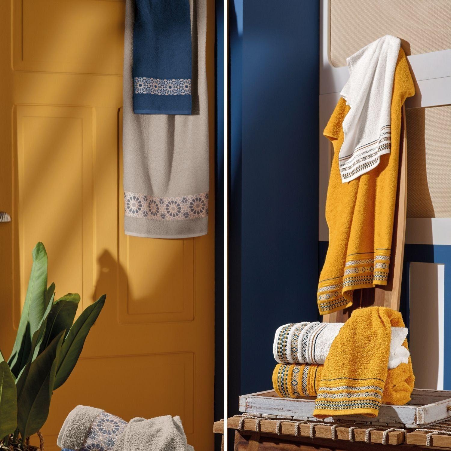 Juego de Toallas 2 Piezas Diamante Boho - 450 g/m² - Teka-1