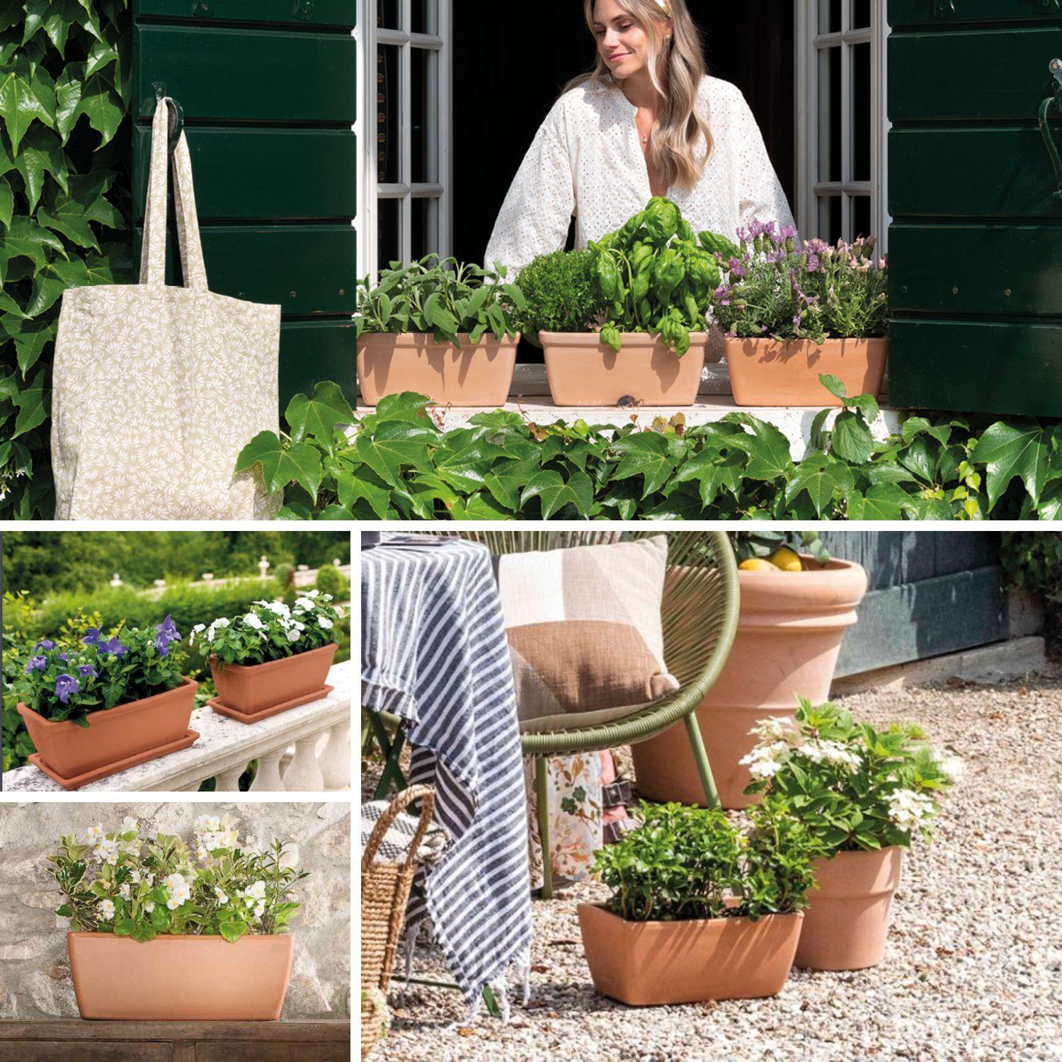 Jardinera Rectangular GARDA 42cm Terrarcilla Deroma-3