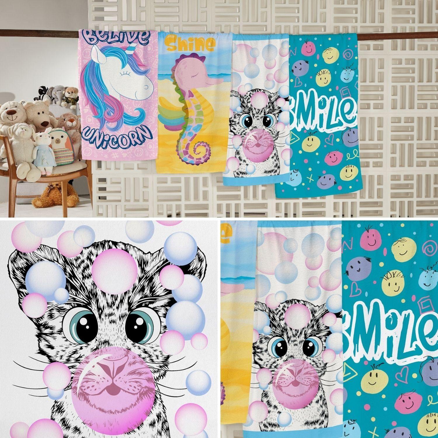 Toalla de Baño Candy Gatito - 65 x 115cm - 300 g/m² - 100% Algodón - Teka-2
