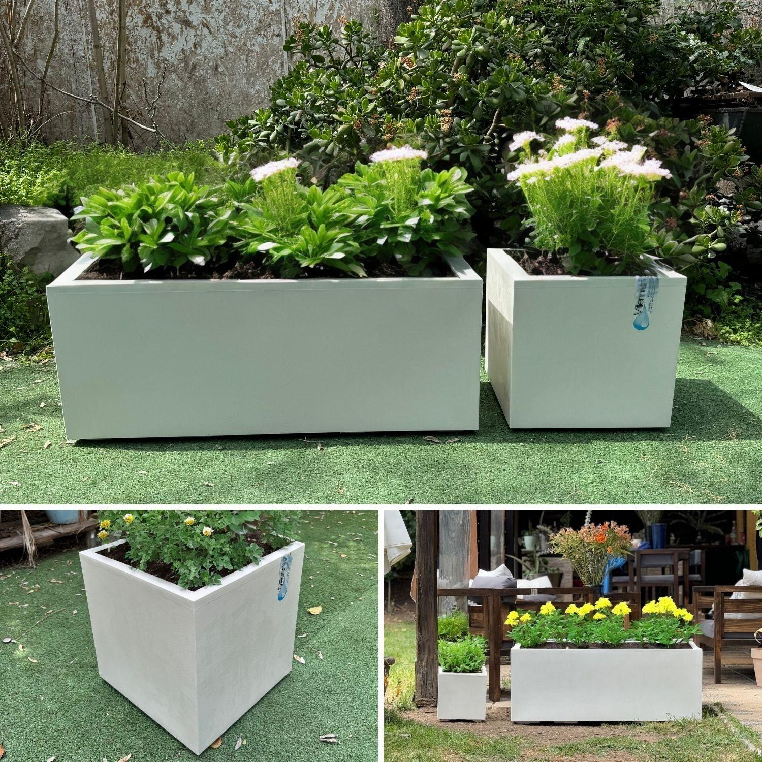 MACETA CUBO DEROMA 50X50cm CREMA-4