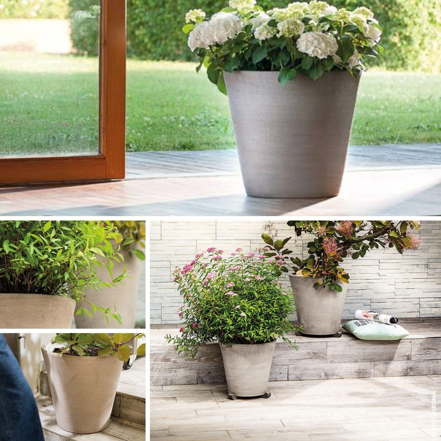 Maceta Primitivo Cónica 36cm Grafito Deroma-3