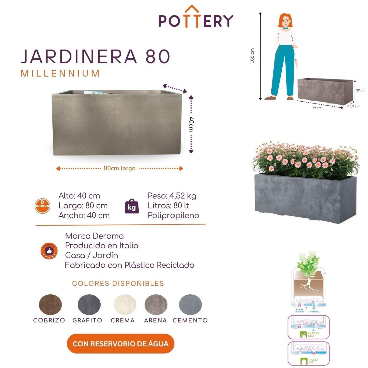 JARDINERA DEROMA 80X40cm CEMENTO-4