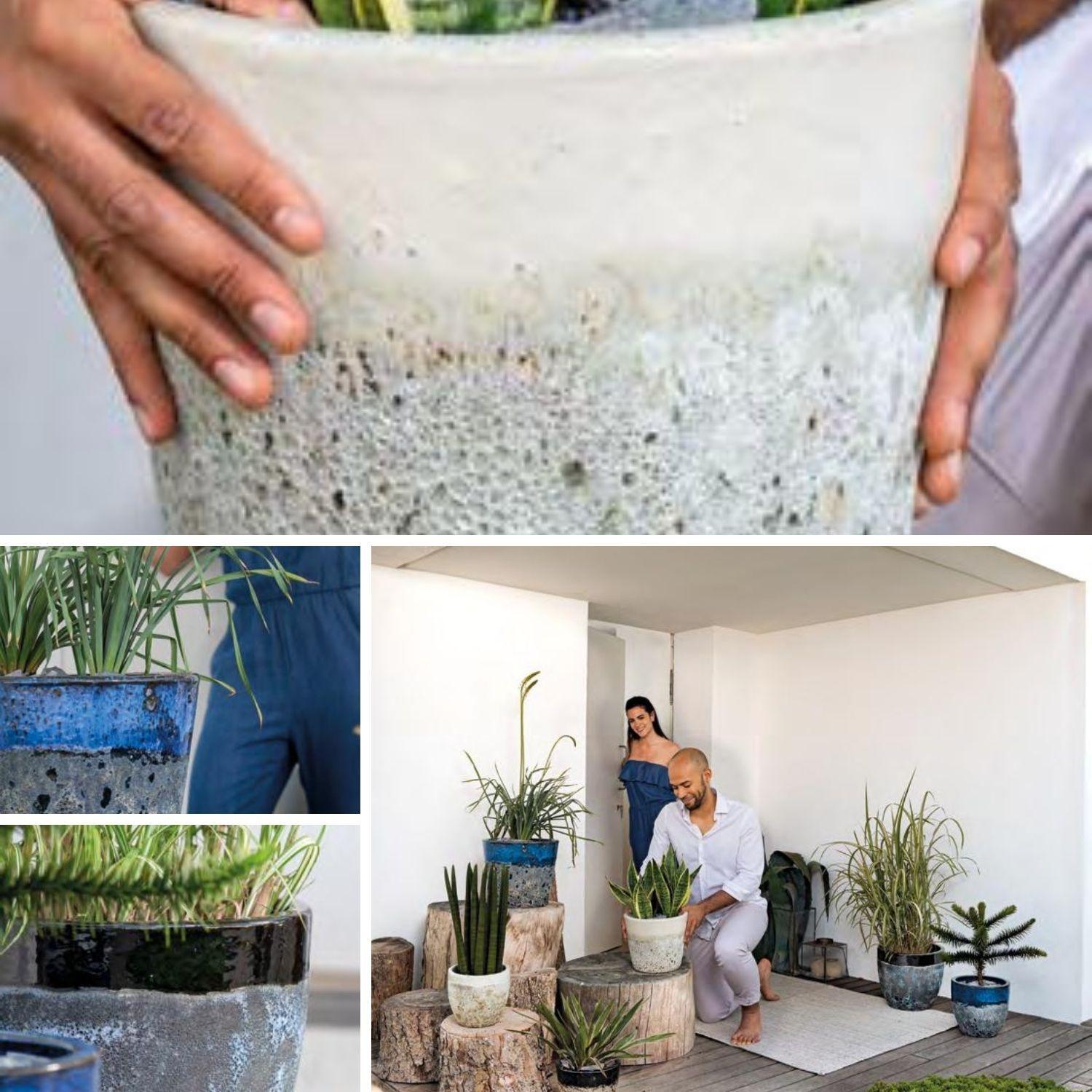 Maceta Seaside 23cm Cónica Blanco Tropea Deroma-3