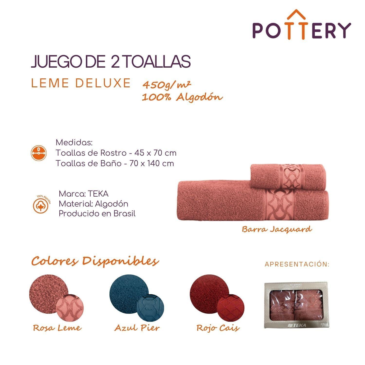 Juego de Toallas 2 Piezas DIAMANTE DELUXE Pier - 450 g/m² - 100% Alg-2