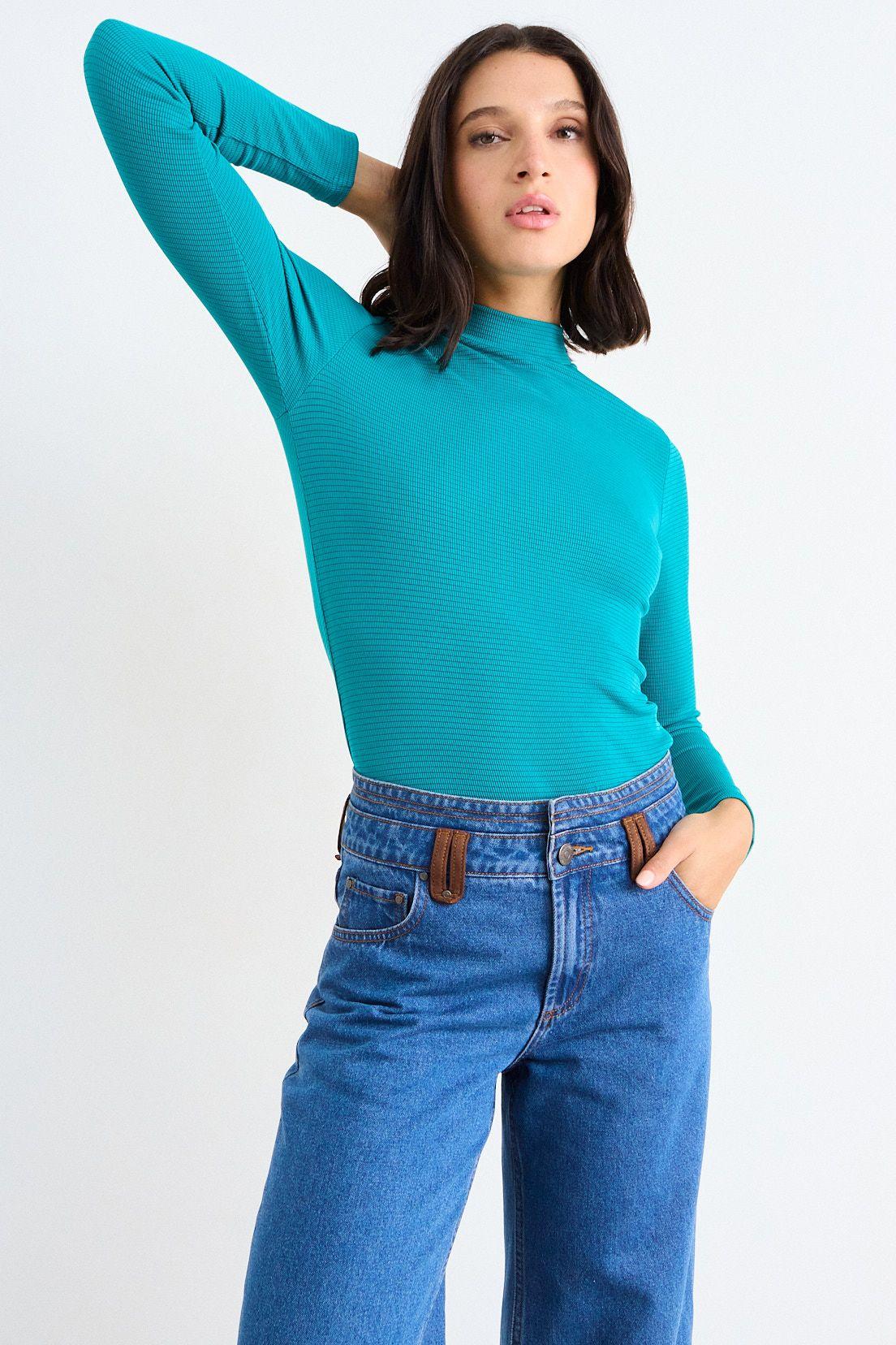 Polera Lisa Turquesa iO 14220126007107-0