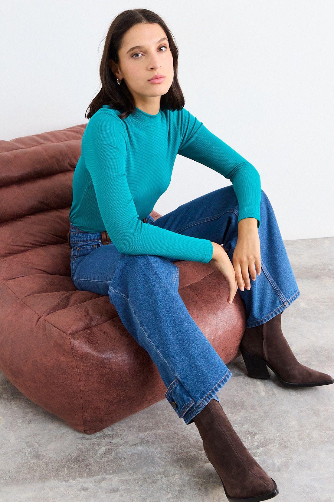 Polera Lisa Turquesa iO 14220126007107-3