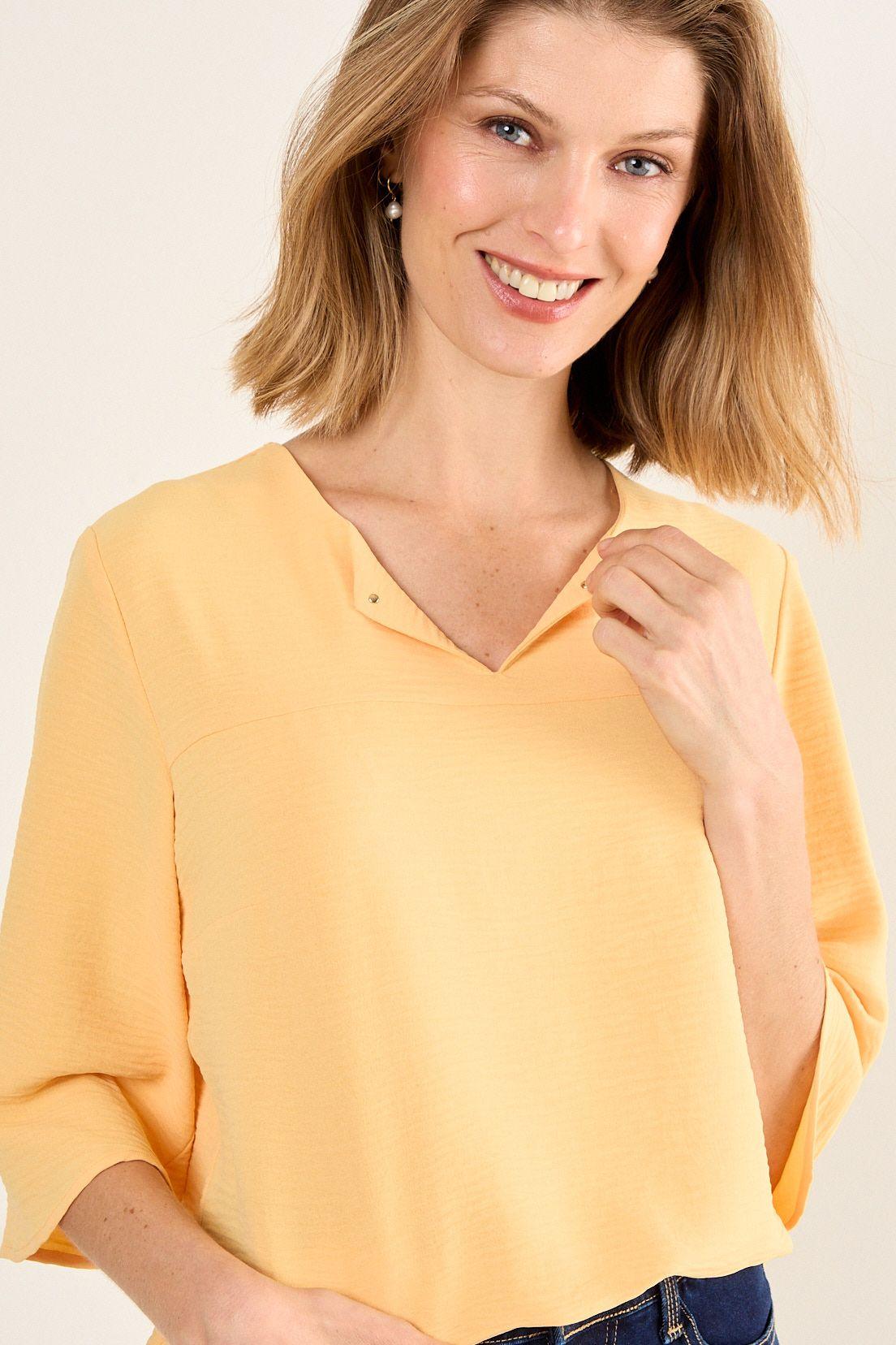 Blusa Escote V Naranjo Ma Griffe 14002126051131-1