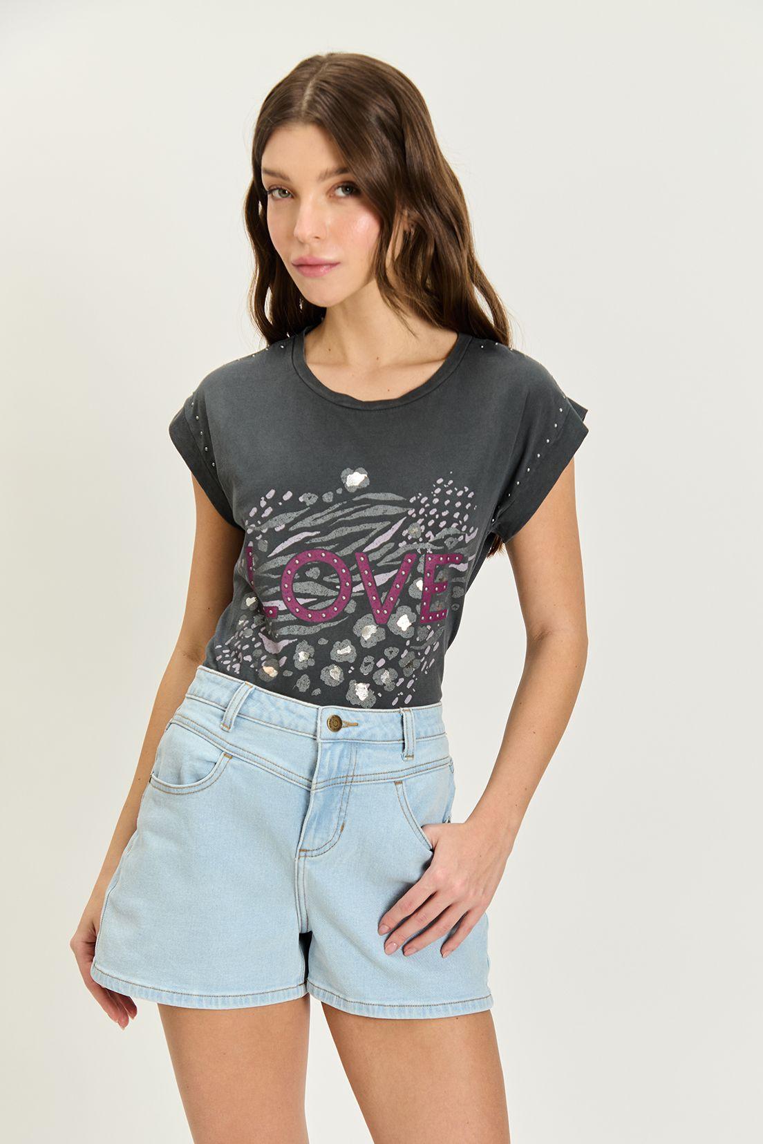 Polera Estampada Gris iO 14620224050163-0