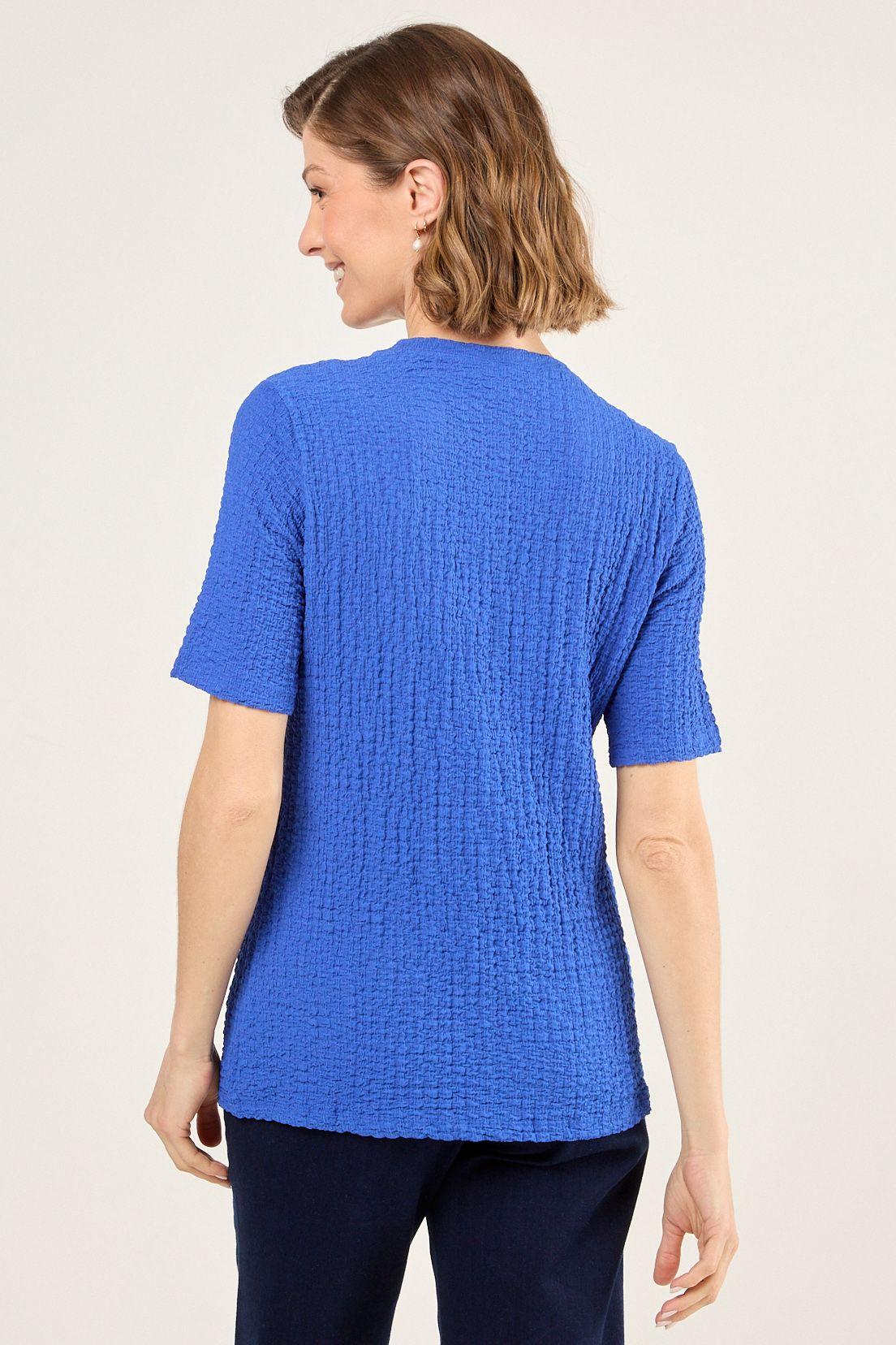 Polera Con Textura Arrugada Azul Ma Griffe 14202225013134-2