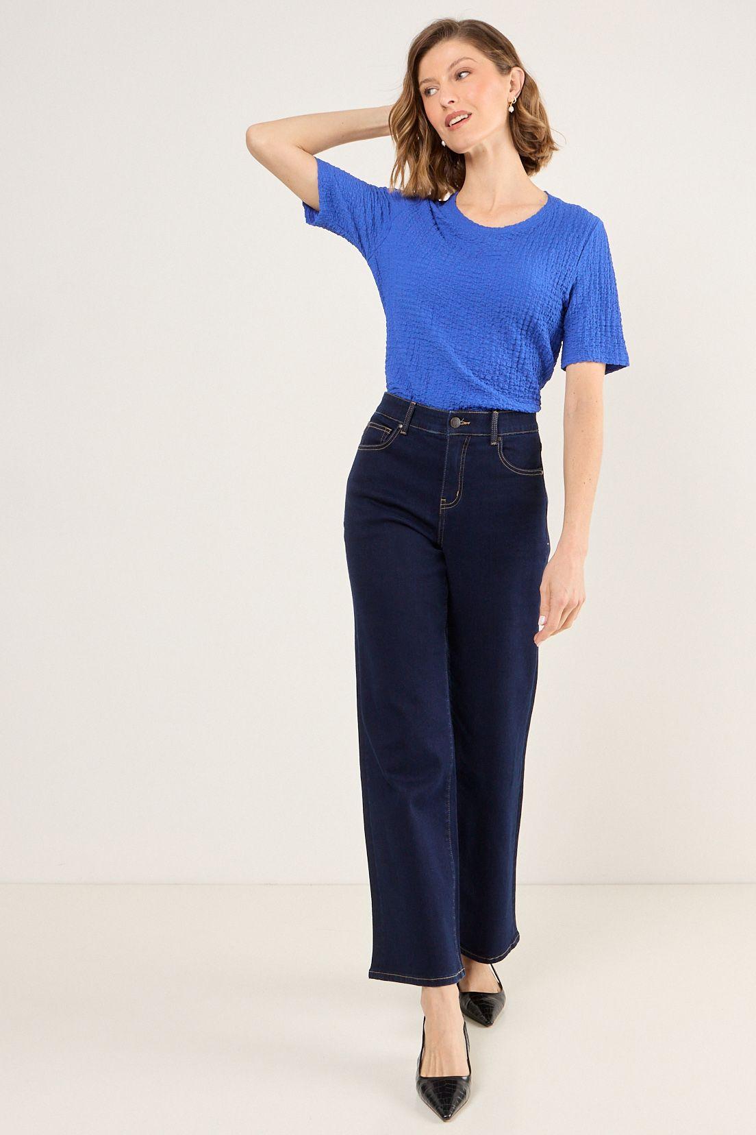 Polera Con Textura Arrugada Azul Ma Griffe 14202225013134-3