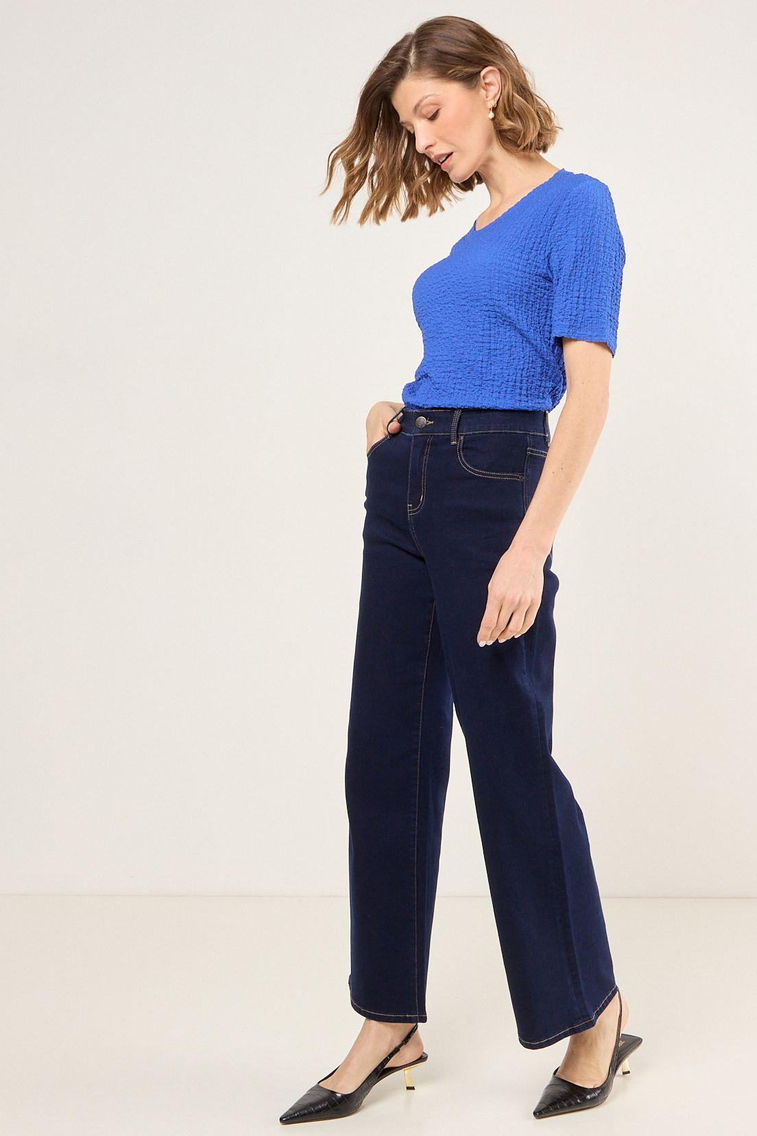 Polera Con Textura Arrugada Azul Ma Griffe 14202225013134-4