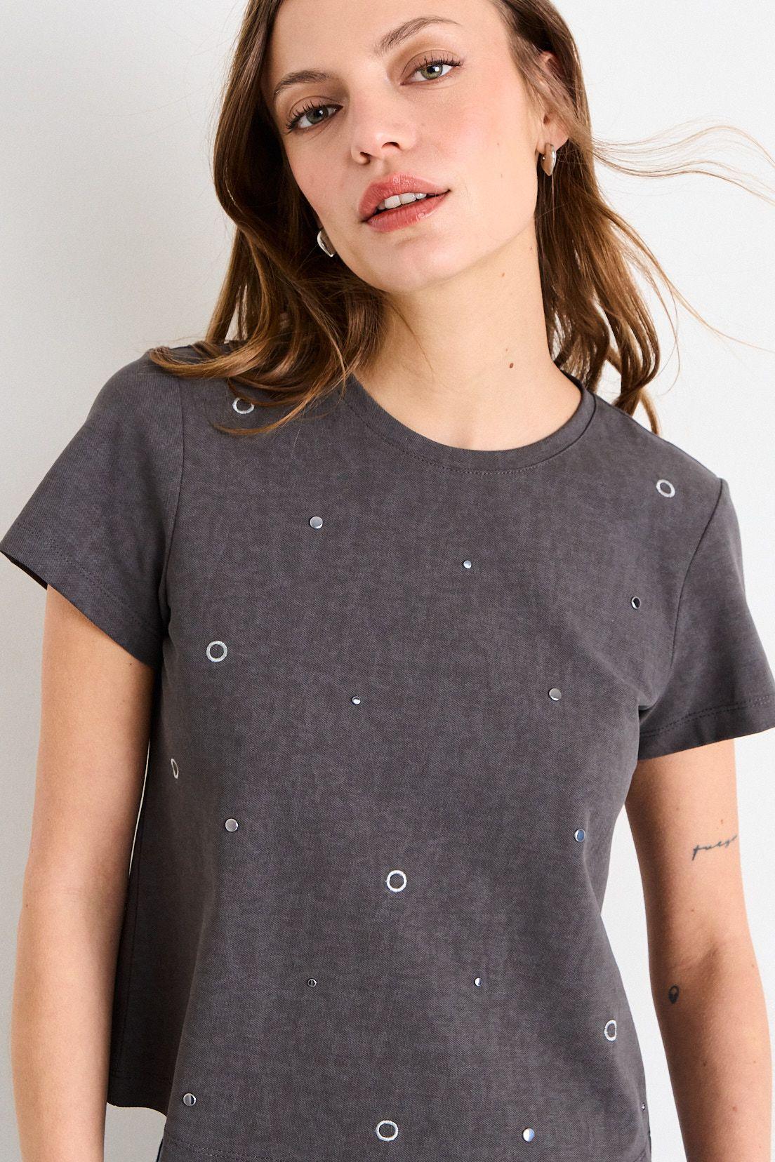 Polera Manga Corta Gris iO 14220226058163-1