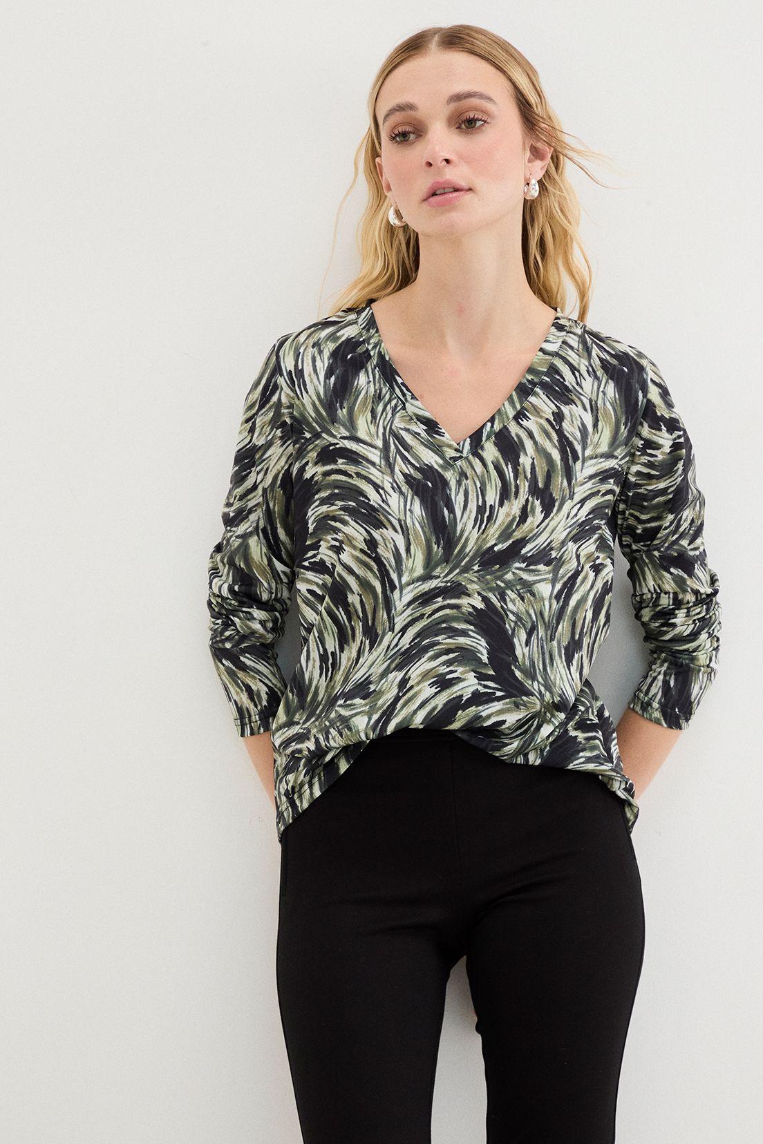 Polera Manga Larga Fantasia Verde Oliva 14607125002107-0