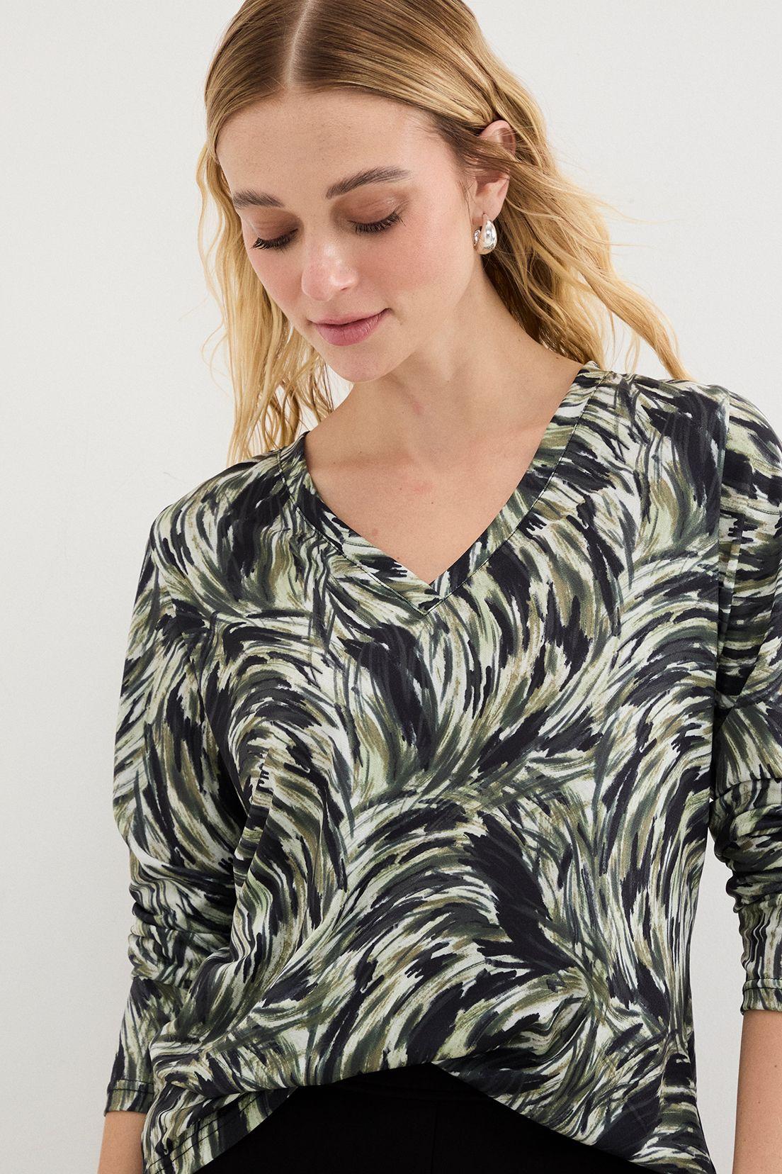 Polera Manga Larga Fantasia Verde Oliva 14607125002107-1