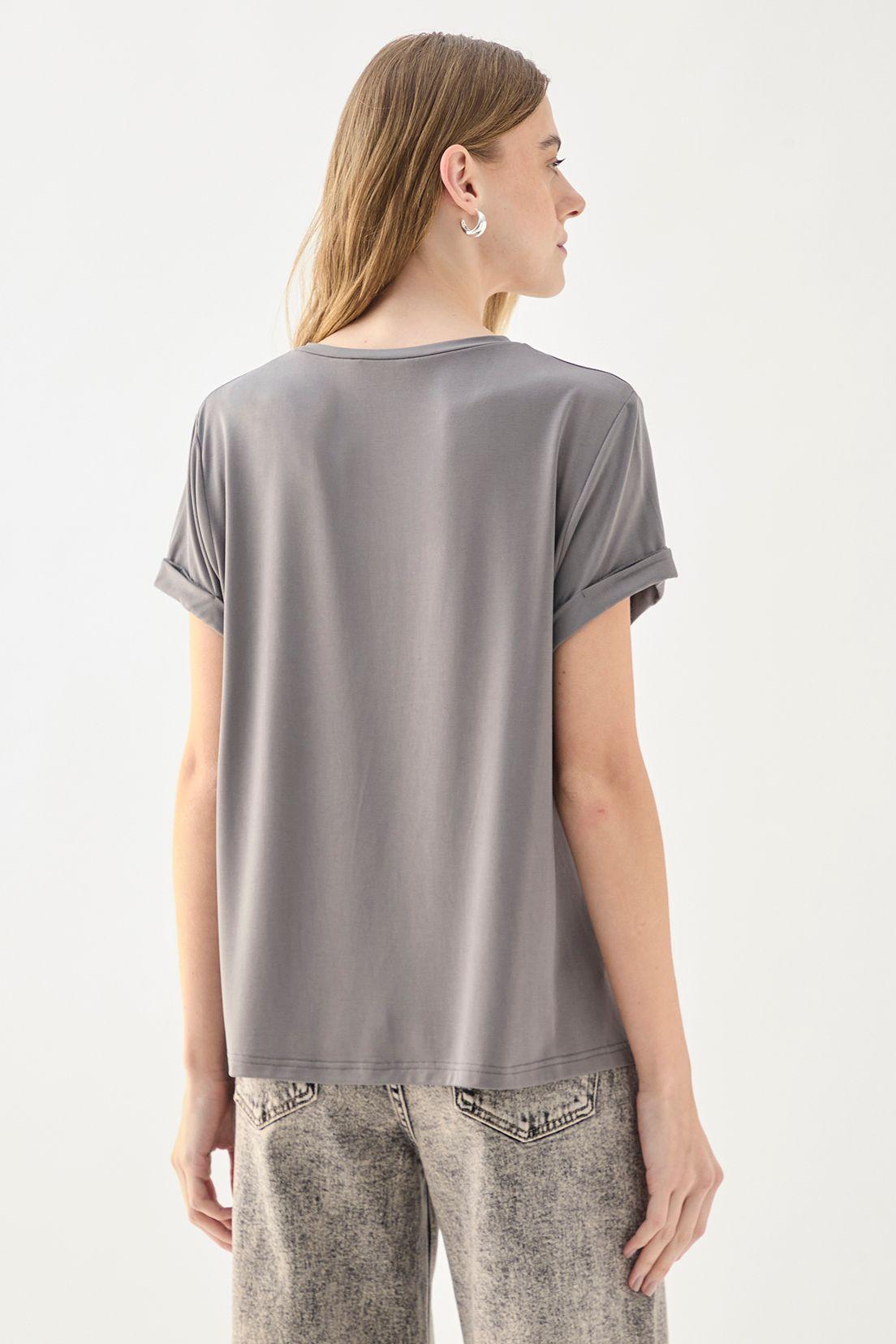 Polera Lisa Bordada Gris 13407125001163-4