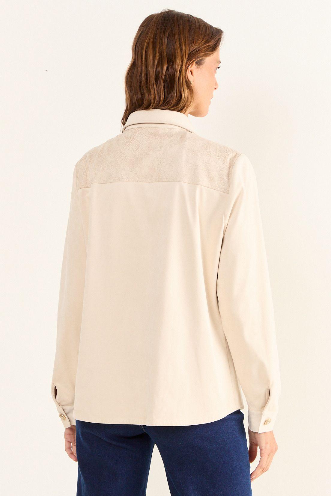 Chaqueta Tipo Sobre Camisa Beige Ma Griffe 17502126055106-3