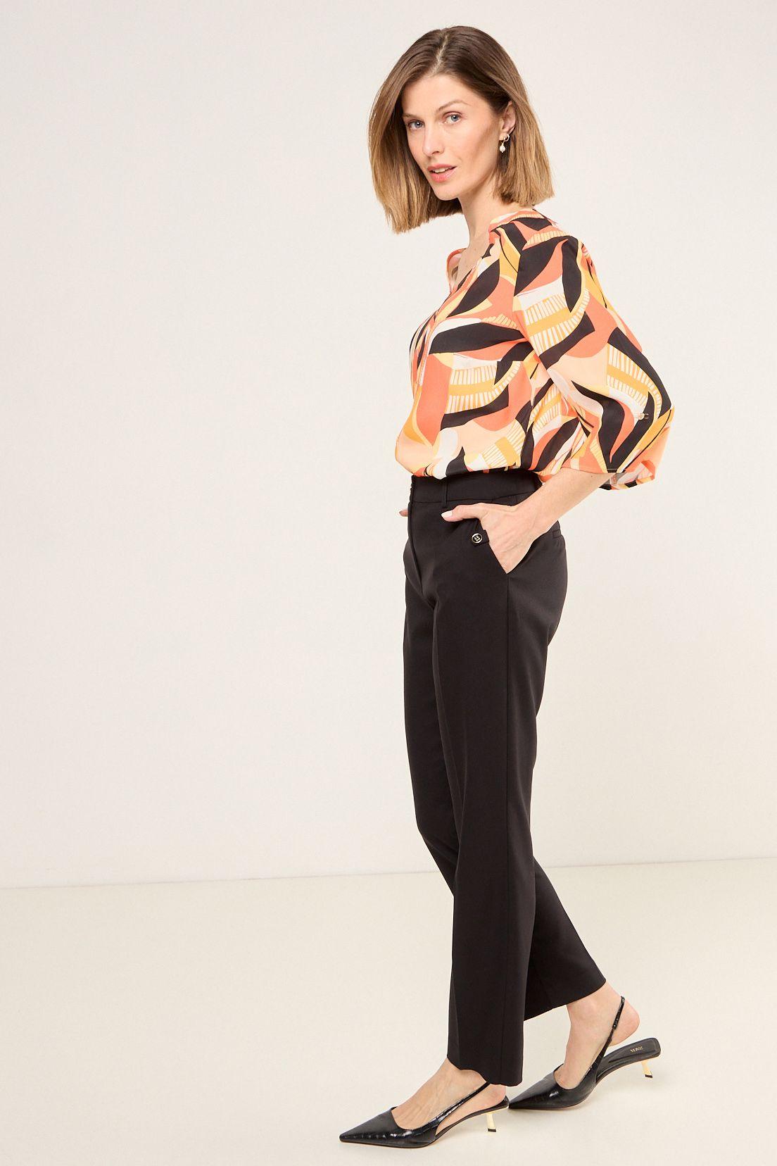 Blusa De Viscosa Estampada Naranjo Ma Griffe 14102225057114-3