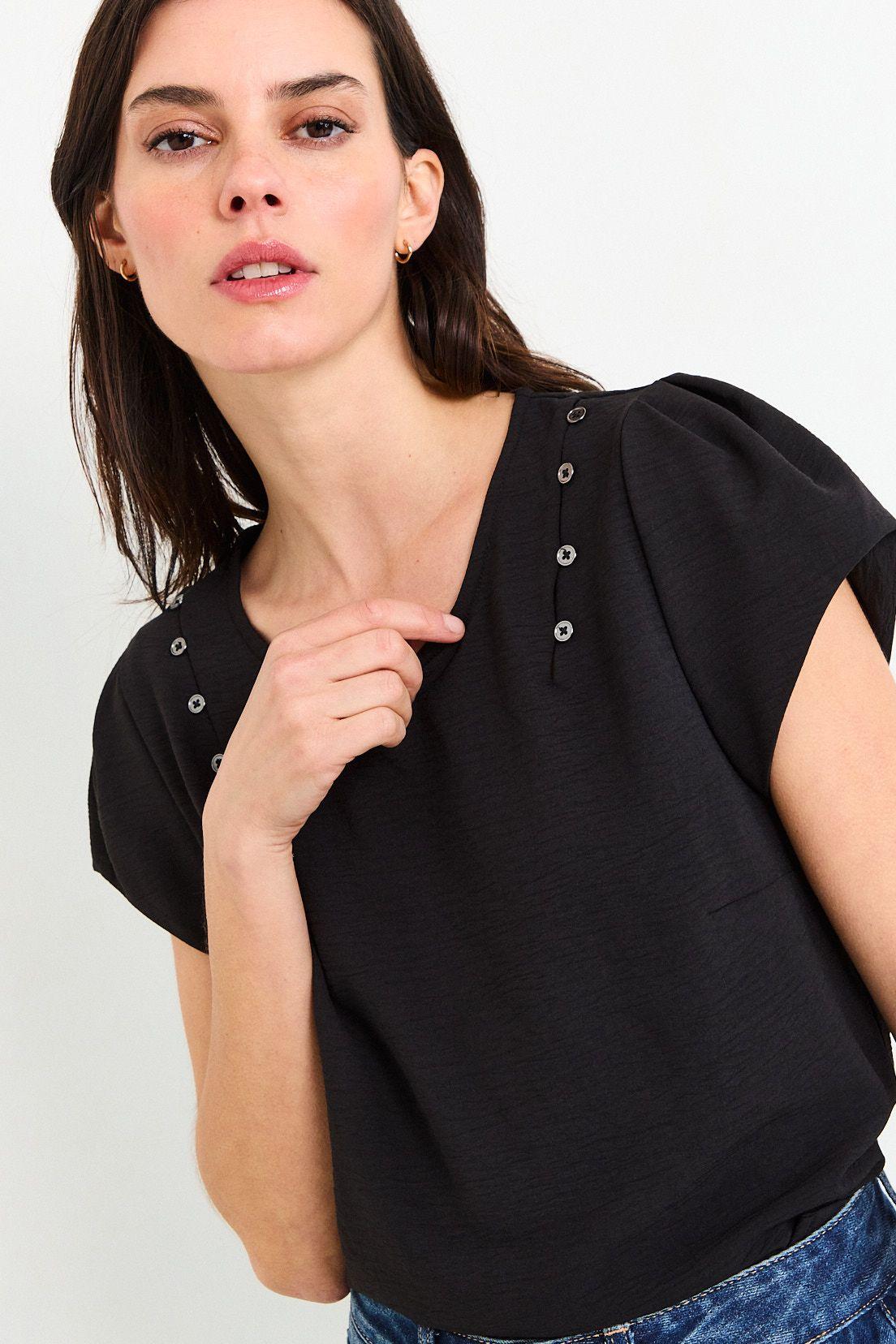 Blusas Manga Corta Negro Ash 14007226060102-0