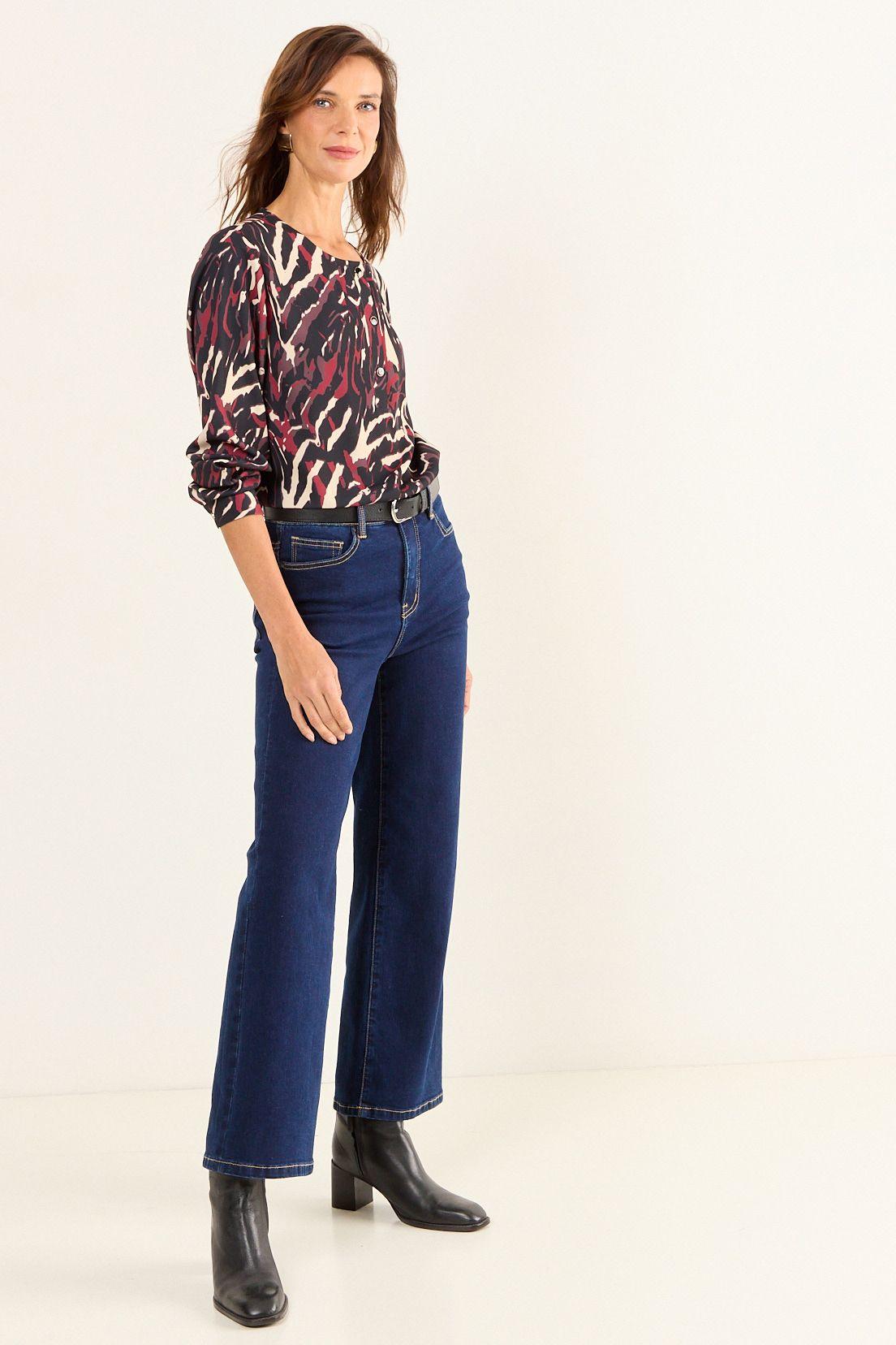 Blusa Cuello Redondo Estampada Negro Ma Griffe 14102126056102-4