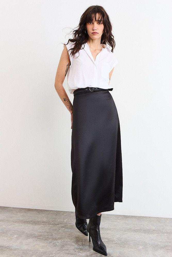 Falda Larga Negro iO 12320226050102-0