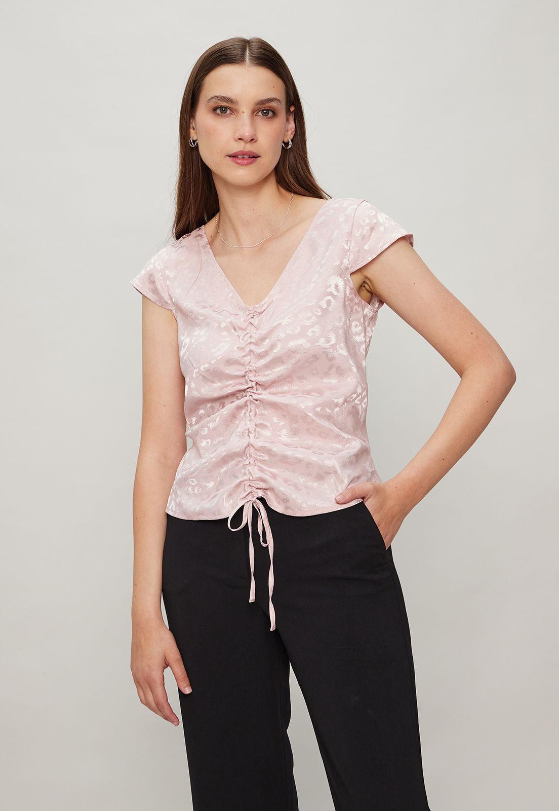 Top Satin Animal Print rosa Ash 14007124051123-0