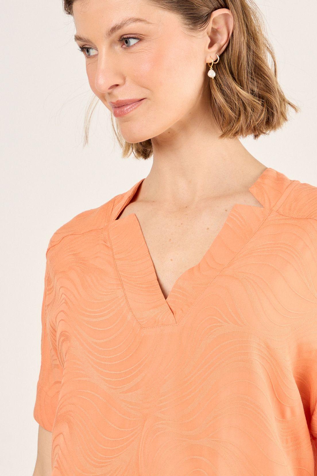Blusa Lisa Con Textura Naranjo Ma Griffe 14002225010114-1