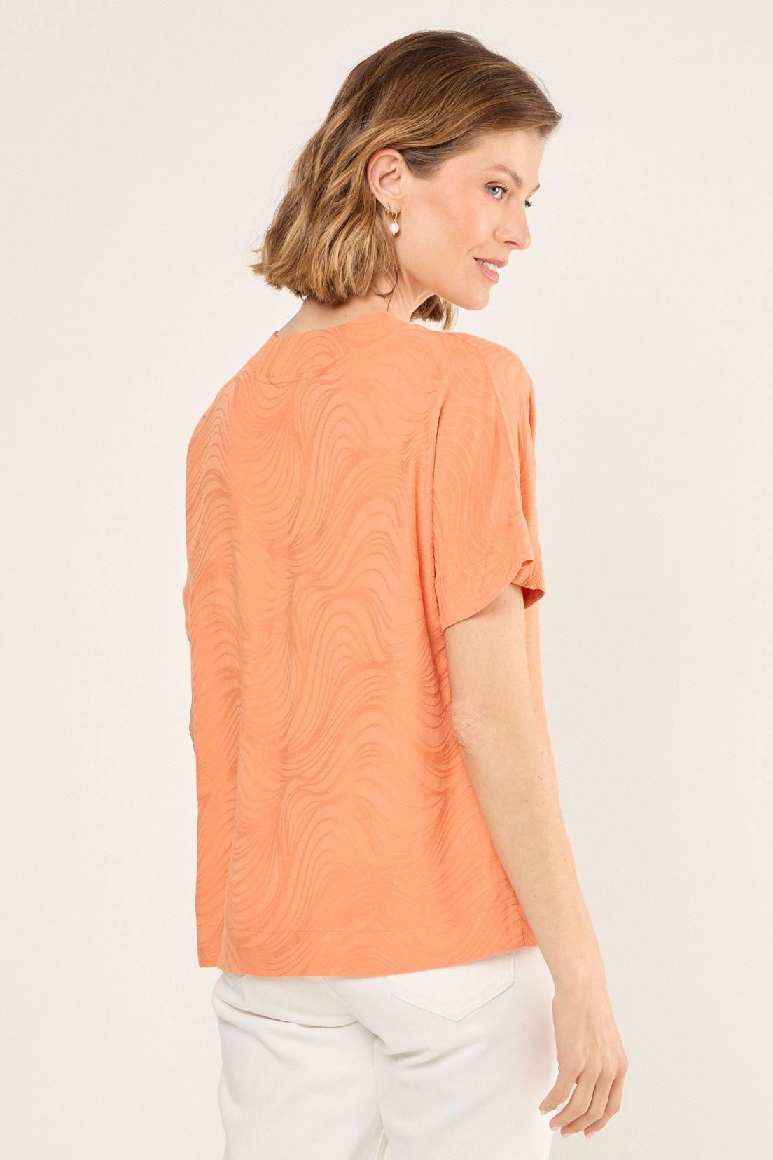 Blusa Lisa Con Textura Naranjo Ma Griffe 14002225010114-2