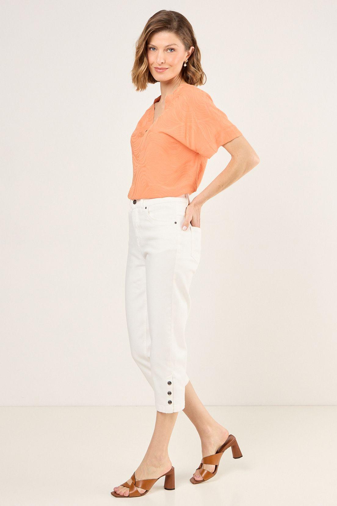 Blusa Lisa Con Textura Naranjo Ma Griffe 14002225010114-4