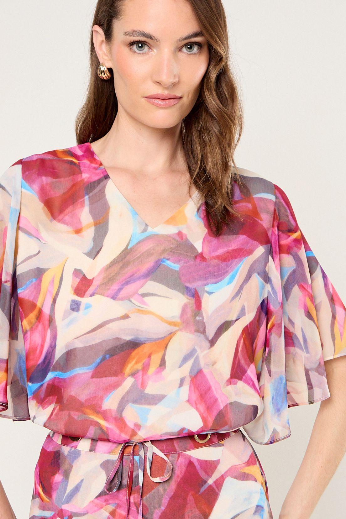 Blusas Manga Corta Fucsia Ma Griffe 14102225061105-0