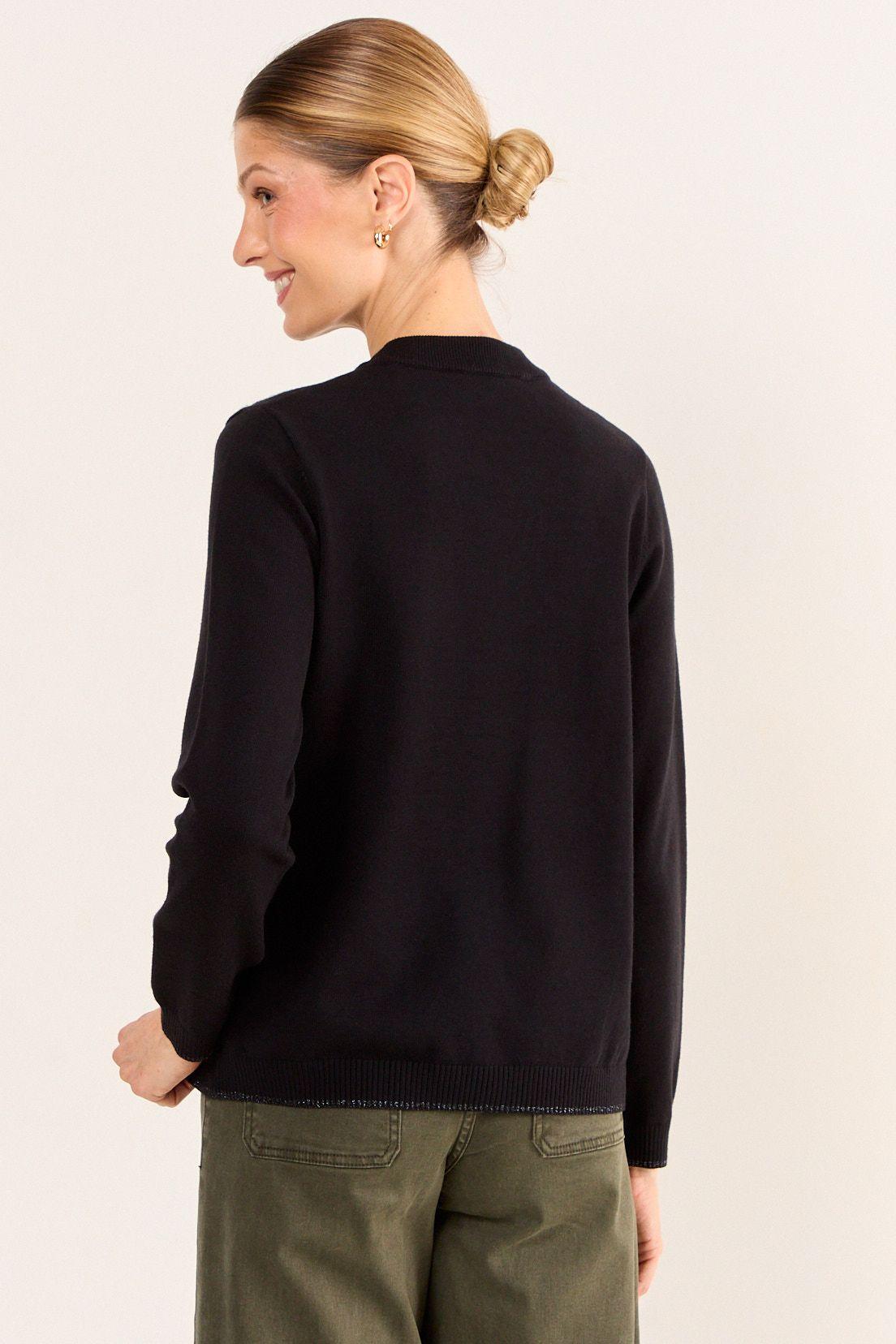Tejido Con Detalle De Lurex Negro Ma Griffe 18102126058102-2