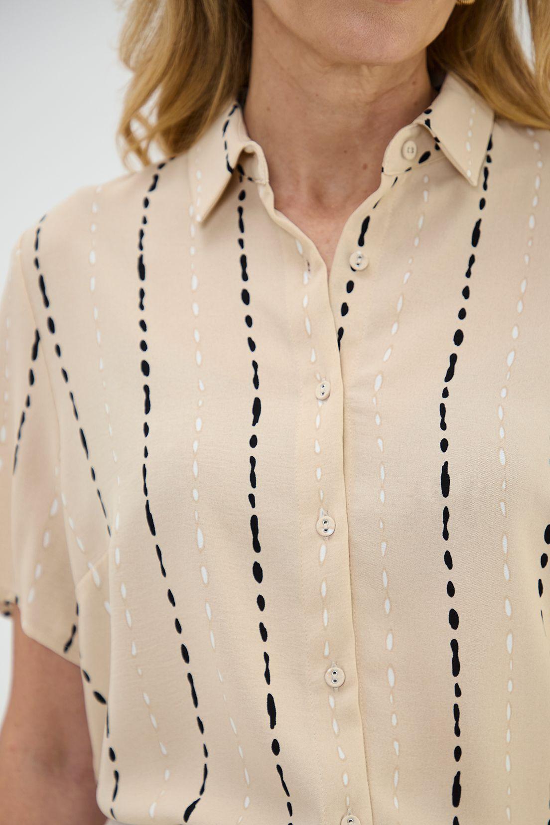 Blusa Camisera Estampada Beige Ma Griffe 14102224002106-1