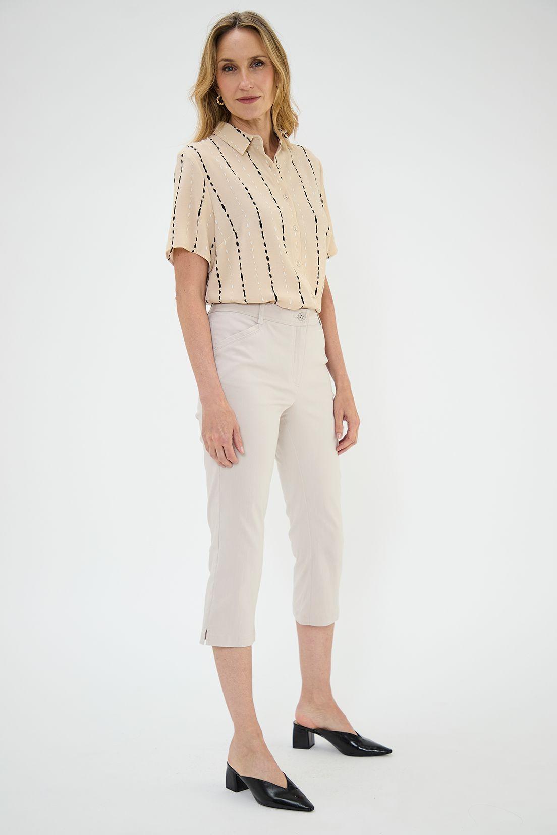 Blusa Camisera Estampada Beige Ma Griffe 14102224002106-2