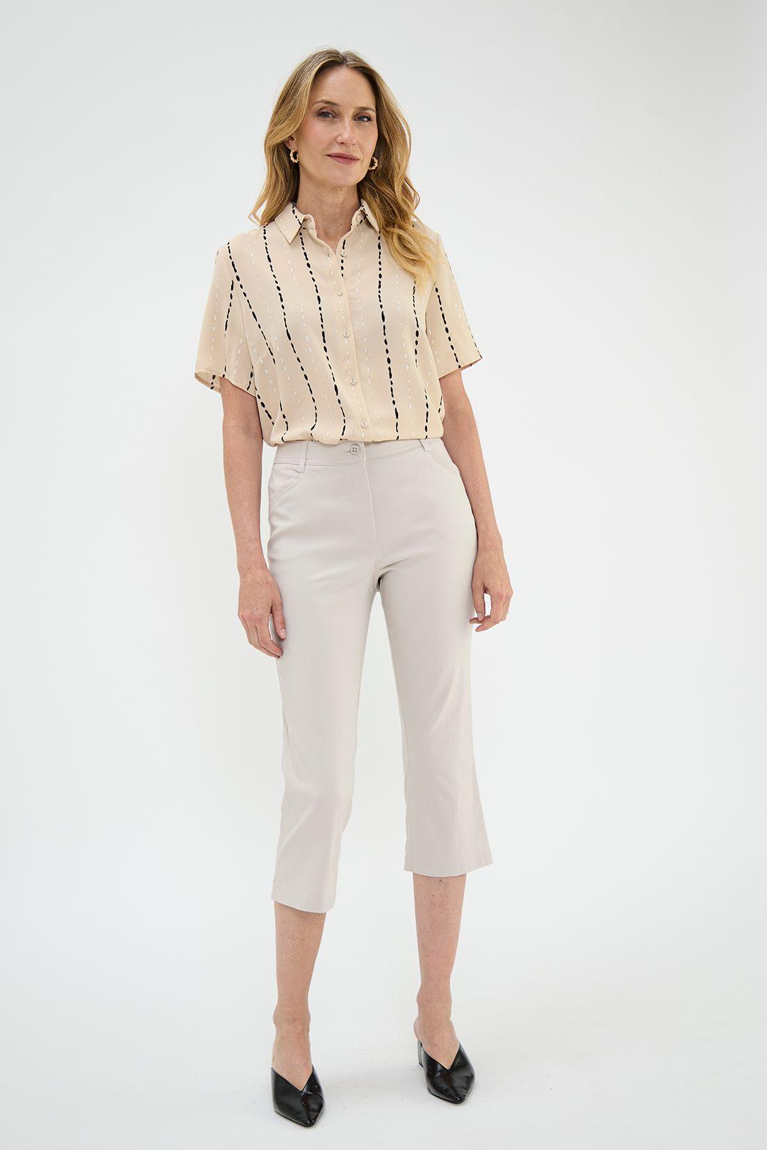 Blusa Camisera Estampada Beige Ma Griffe 14102224002106-4