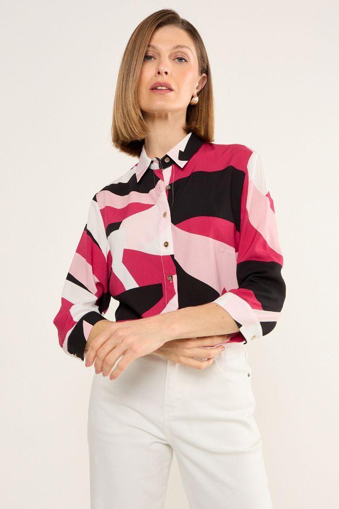 Blusa Viscosa Estamapada Fucsia Ma Griffe 14102225063116-1