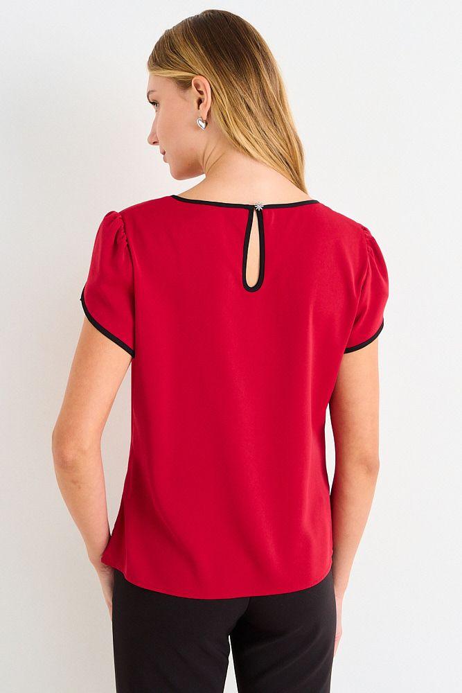 Blusa Lisa Manga Corta Rojo Ash 14007126059103-1