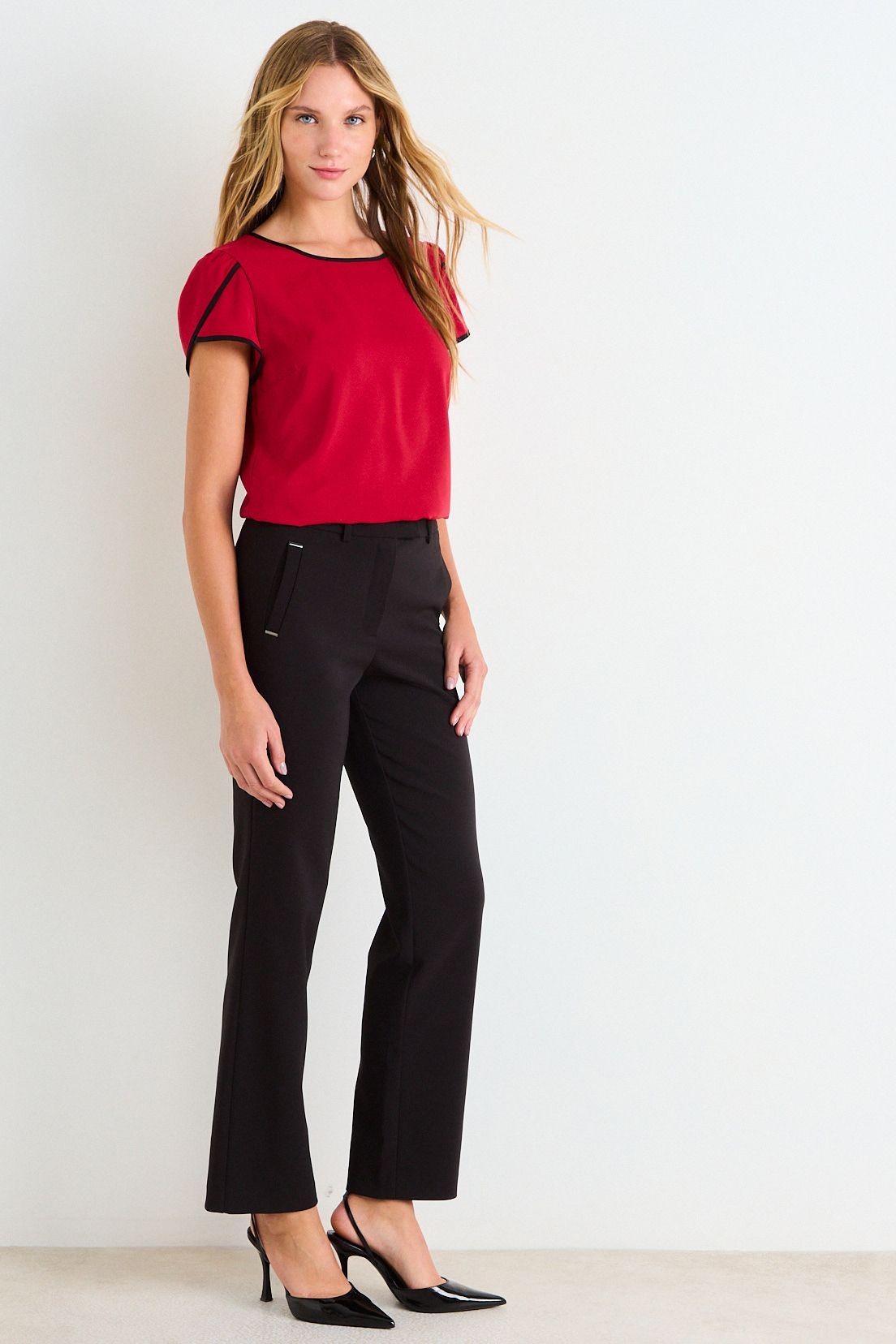 Blusa Lisa Manga Corta Rojo Ash 14007126059103-4