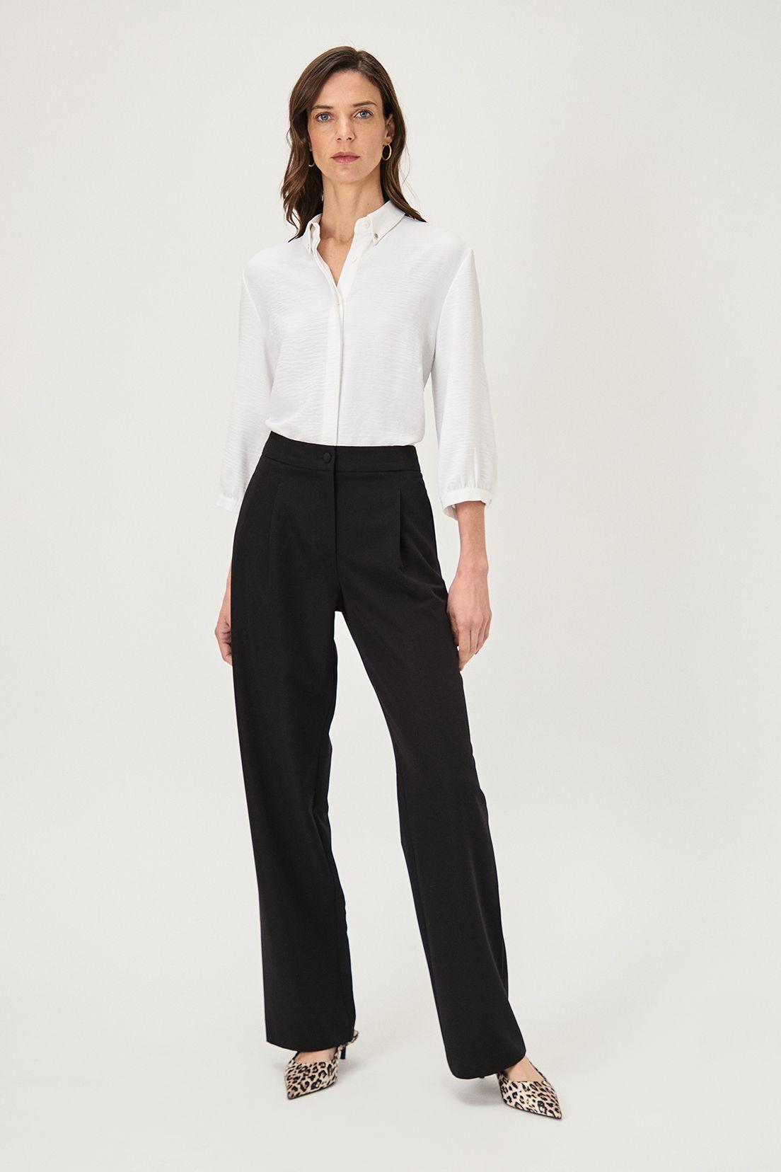 Pantalon Recto Pinzas Negro Ma Griffe 11002224058102-0
