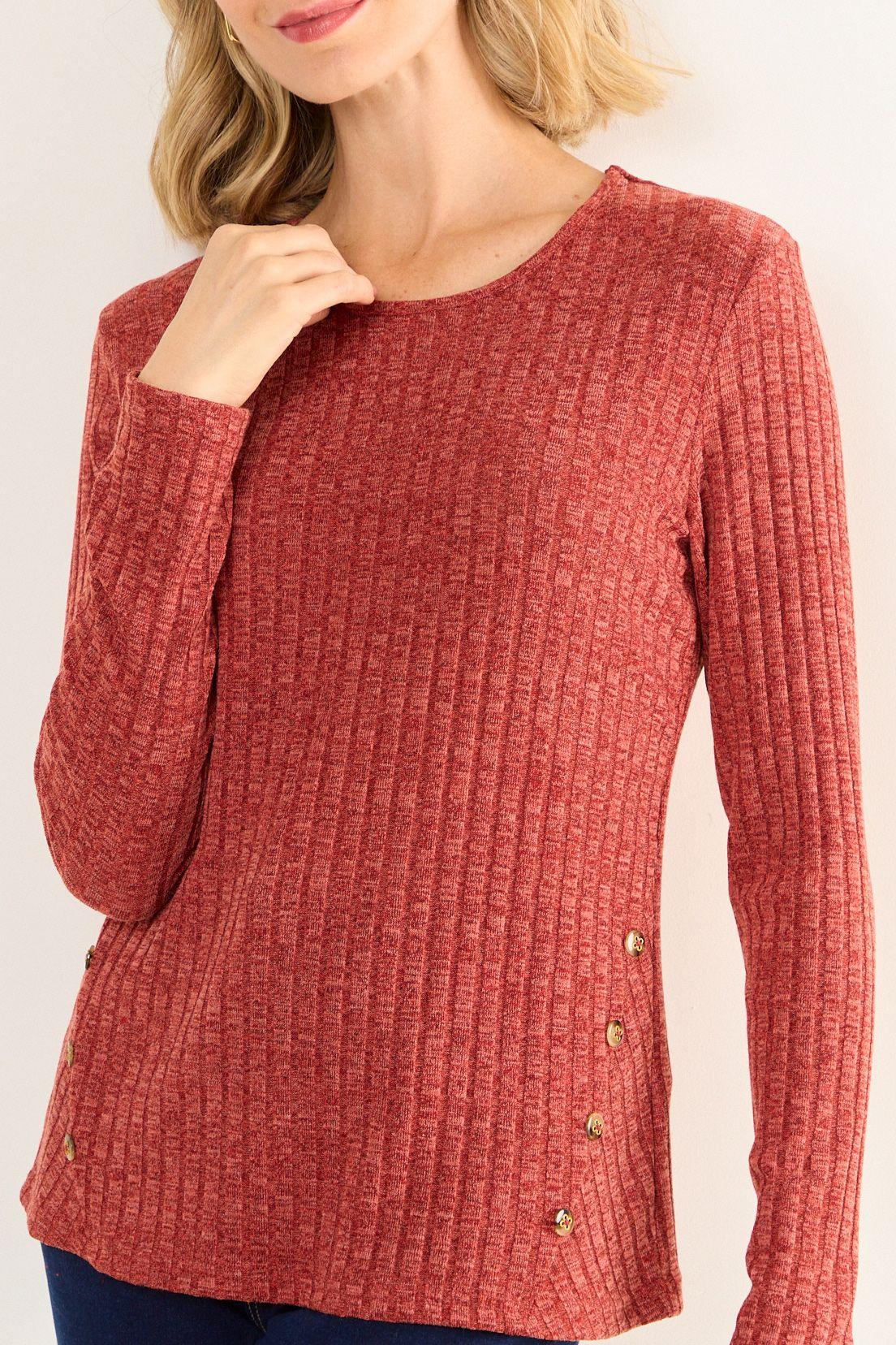 Polera Rib Melange Terracota Ma Griffe 14202126052214-1