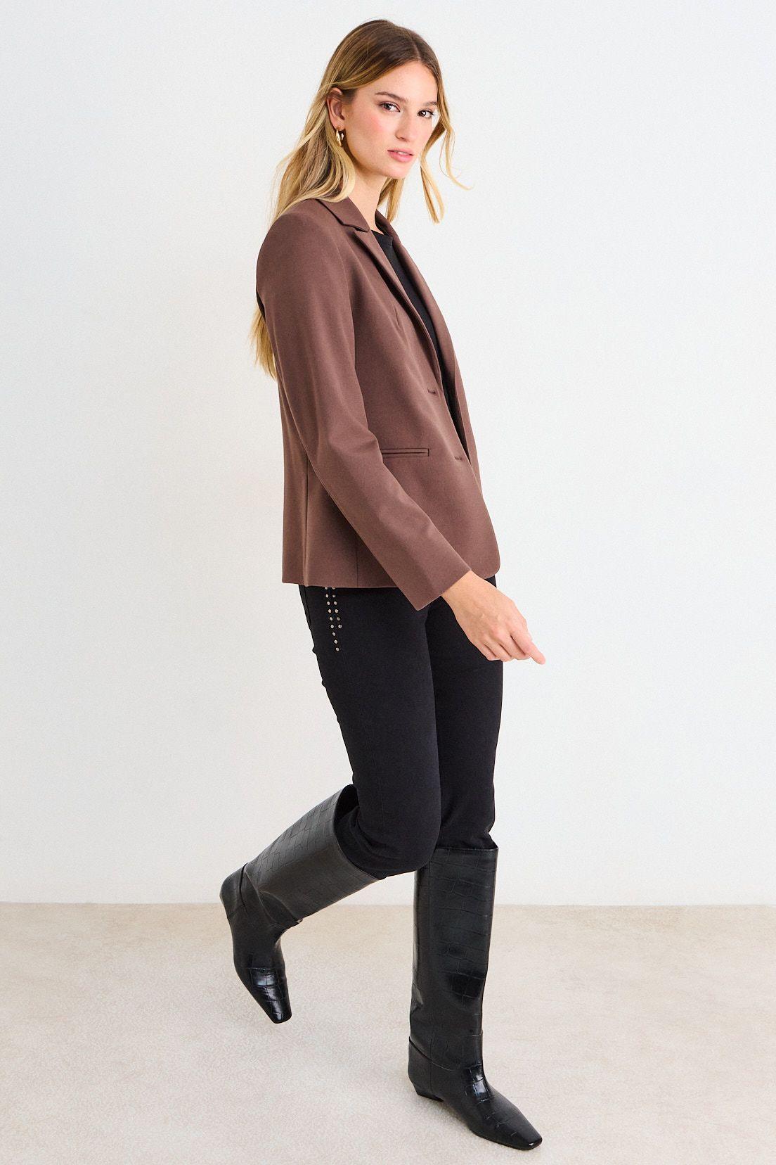 Blazer Liso De Linea Clasica Café Ash 16007226050129-4