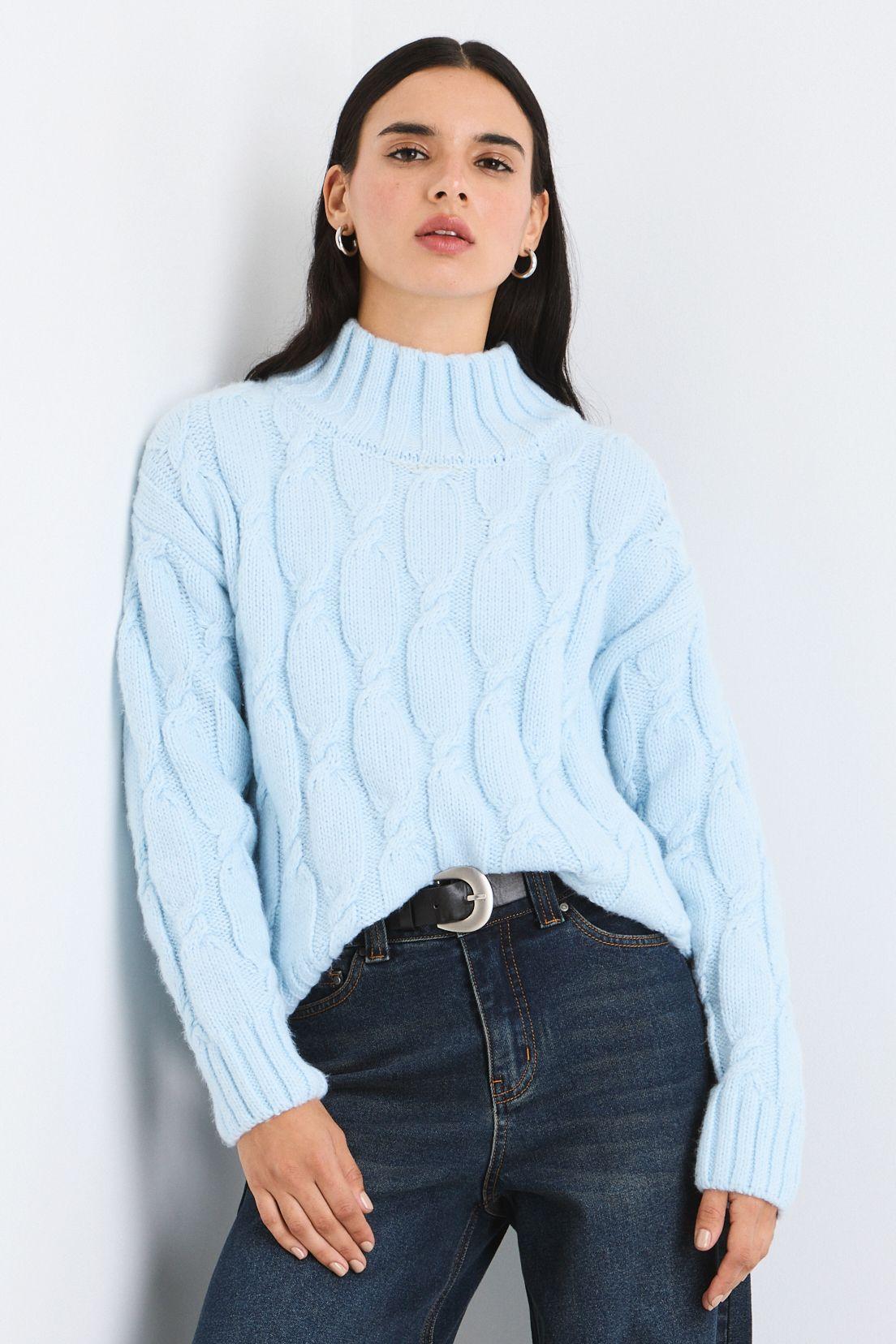Sweater Liso Celeste 18120125023110-0