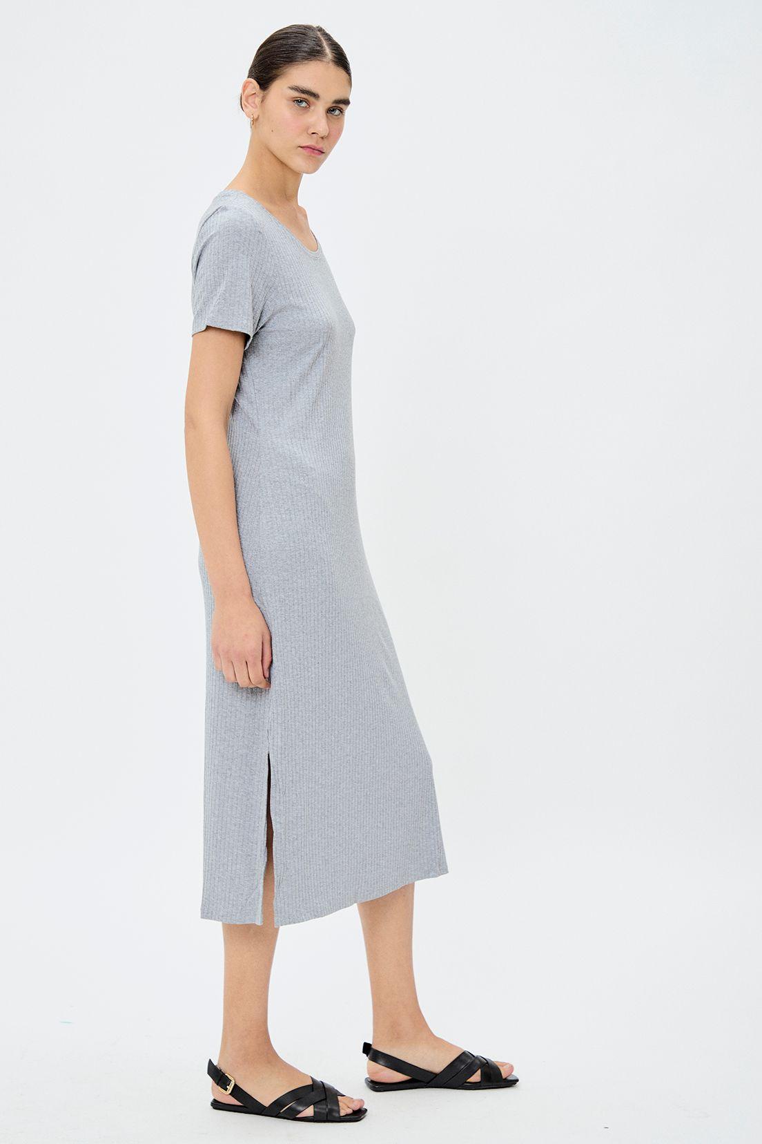Vestido Largo Liso Gris iO 13404224007113-2